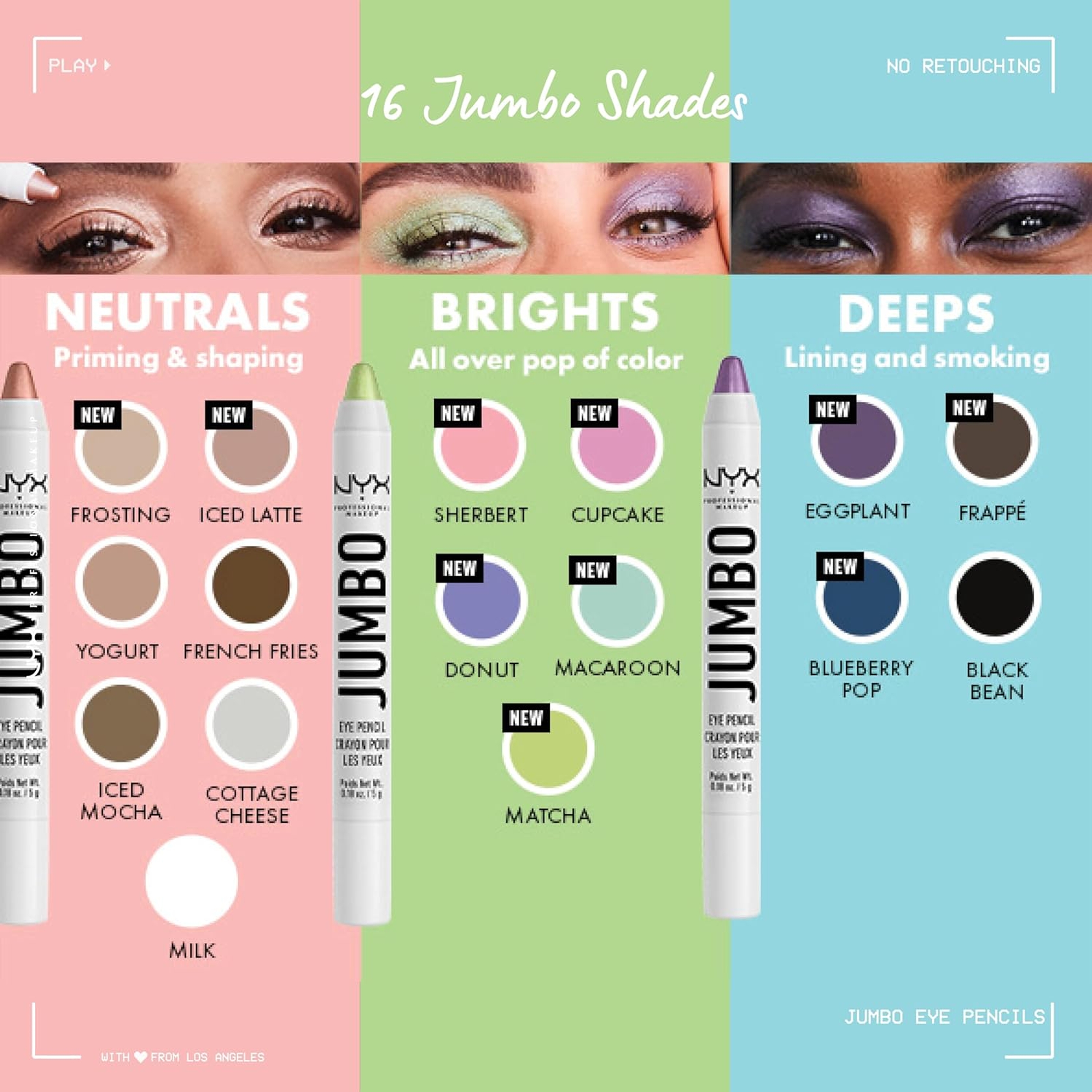 NYX Professional Makeup Jumbo Eye Pencil, Milk, 0.18 oz - Blendable Eyeshadow Stick & Eyeliner Pencil 6
