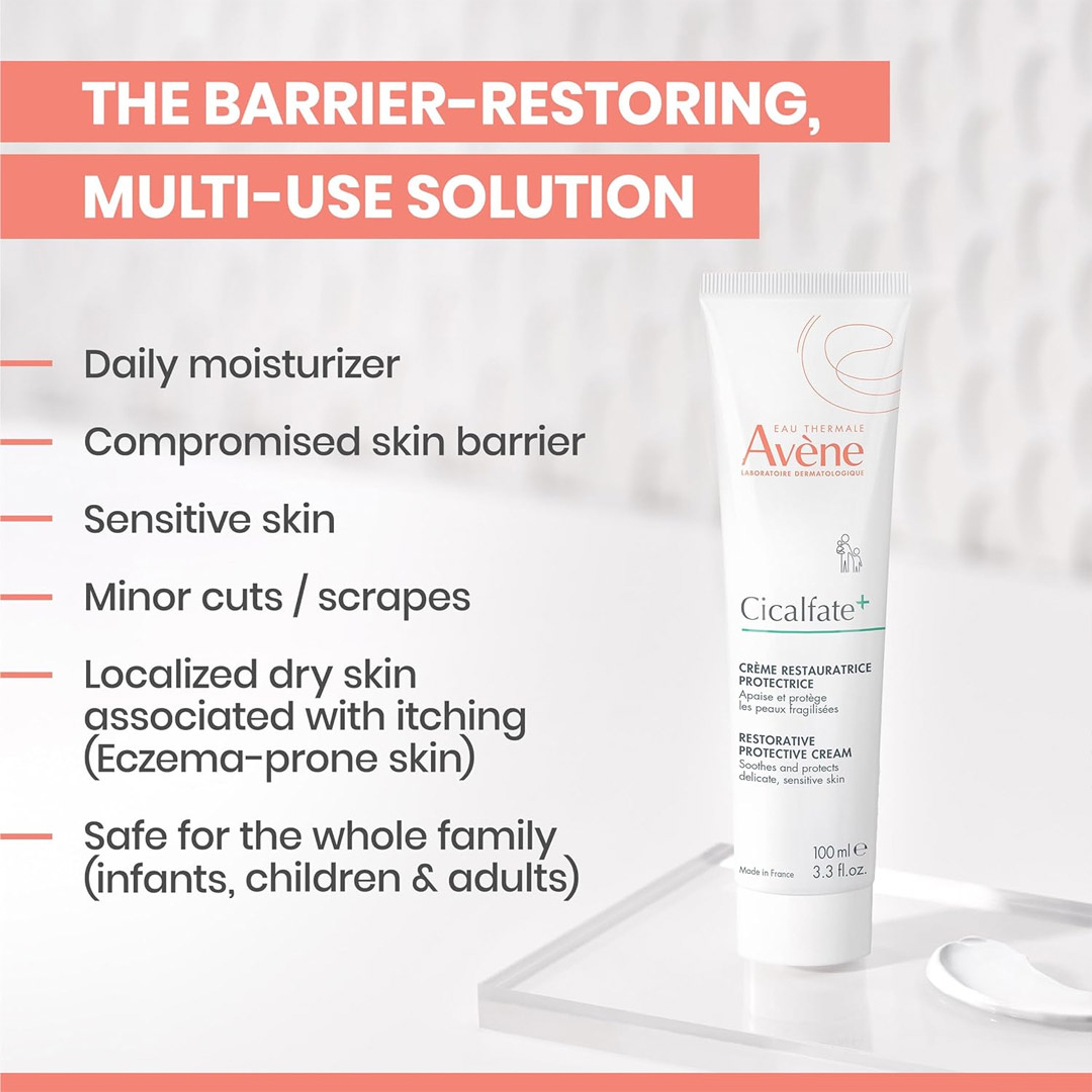 Avène Cicalfate+ Restorative Protective Cream 3.3 fl.oz - Face Moisturizer, Body Cream for Sensitive Skin 4