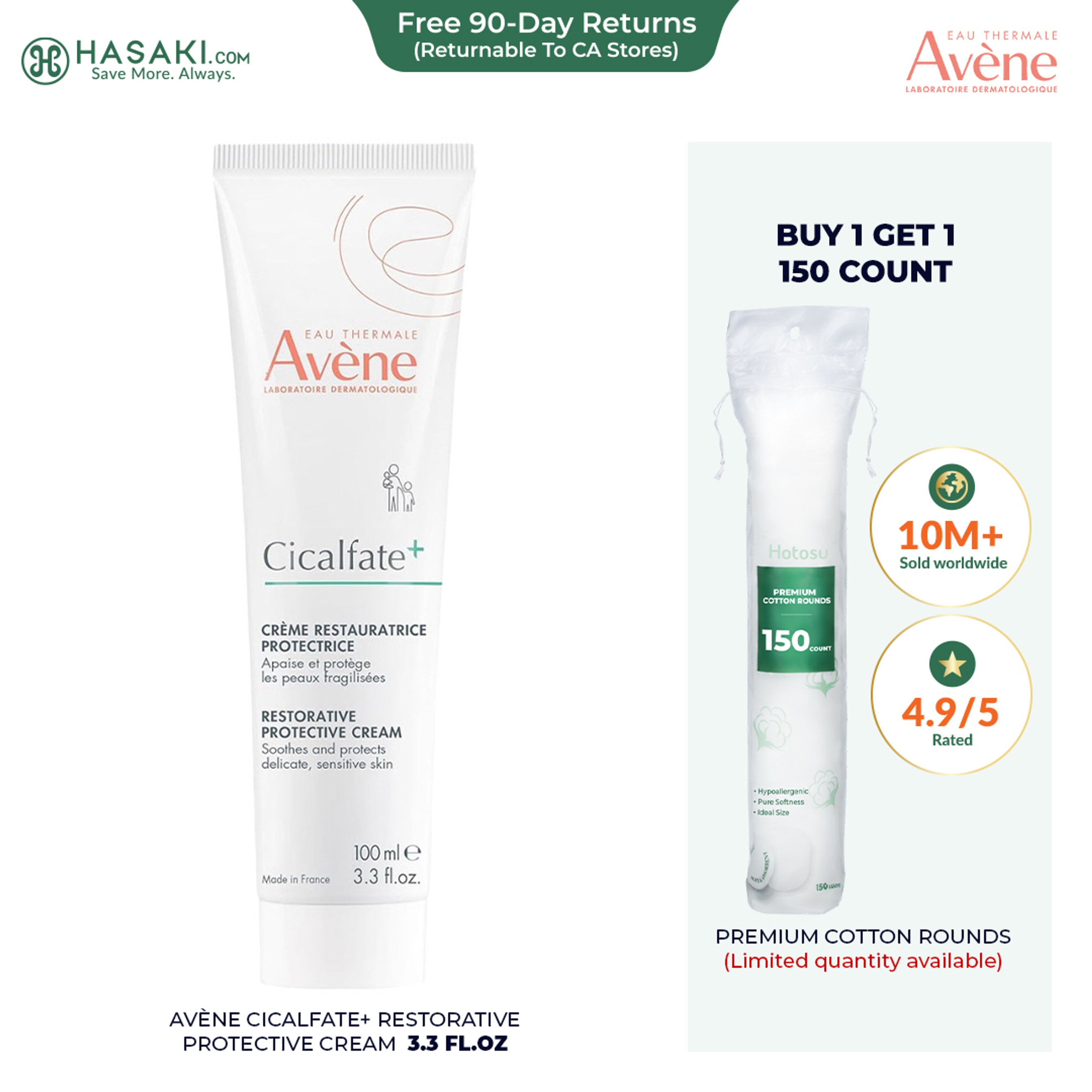 Avène Cicalfate+ Restorative Protective Cream 3.3 fl.oz - Face Moisturizer, Body Cream for Sensitive Skin 1