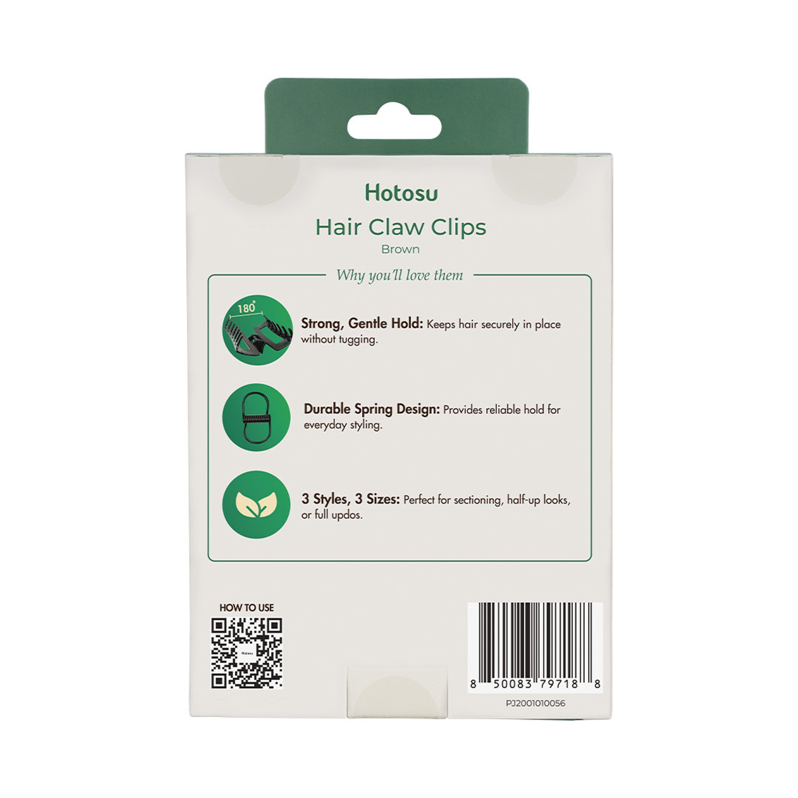 Hotosu Hair Claw Clips, Brown, 3 Count - Strong Hold No Breakage 8