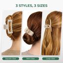Hotosu Hair Claw Clips, Brown, 3 Count - Strong Hold No Breakage 3
