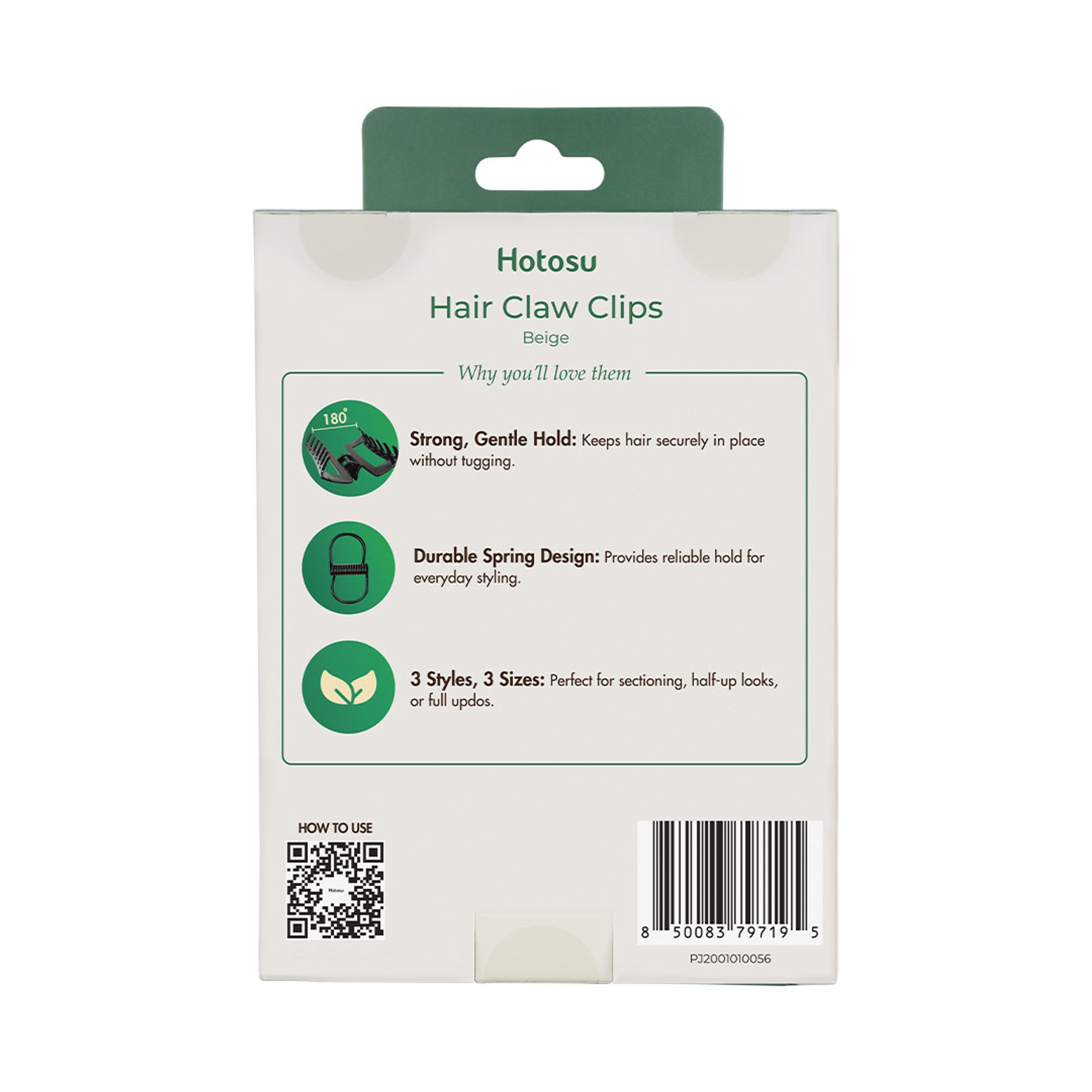 Hotosu Hair Claw Clips, Beige, 3 Count - Strong Hold No Breakage 8