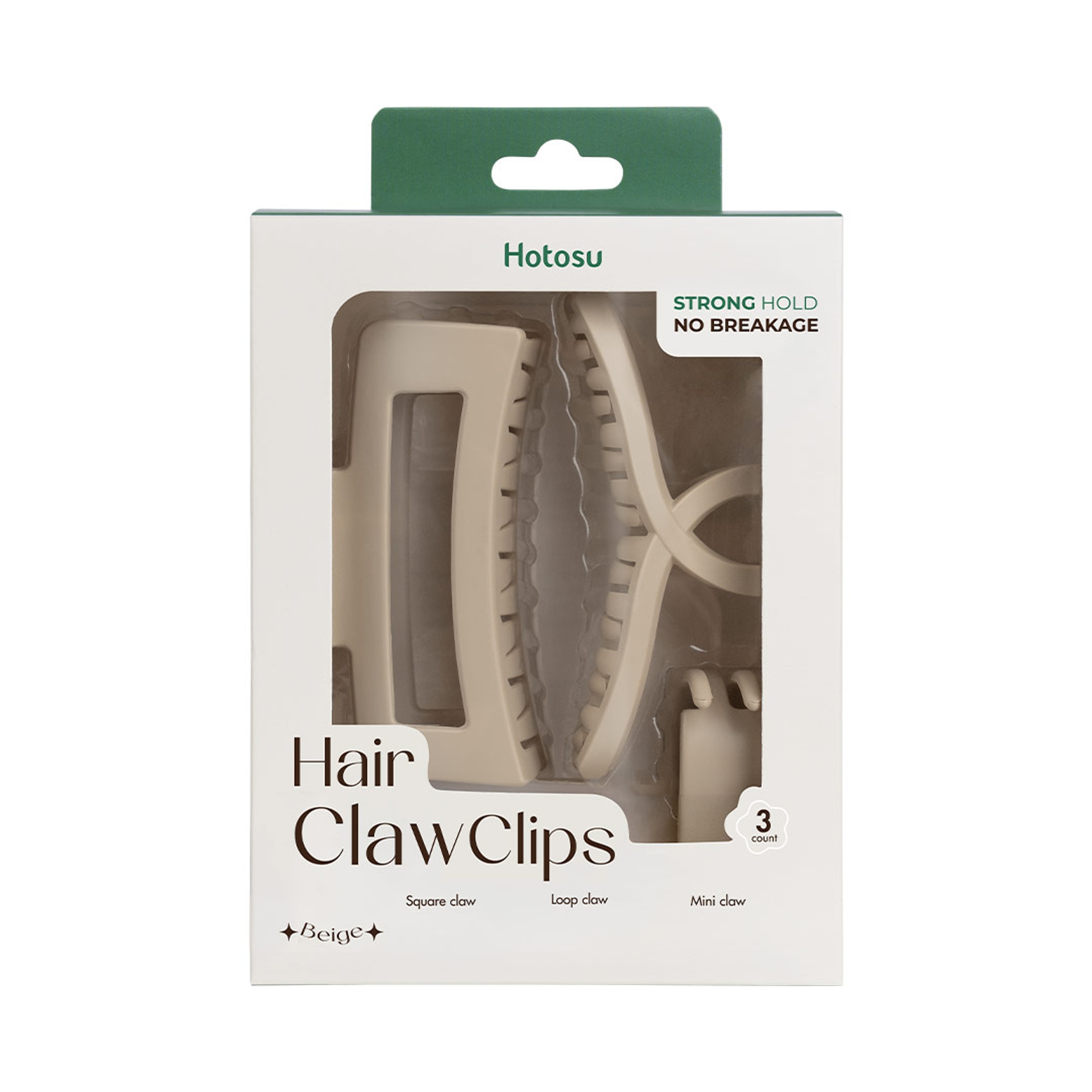 Hotosu Hair Claw Clips, Beige, 3 Count - Strong Hold No Breakage 1