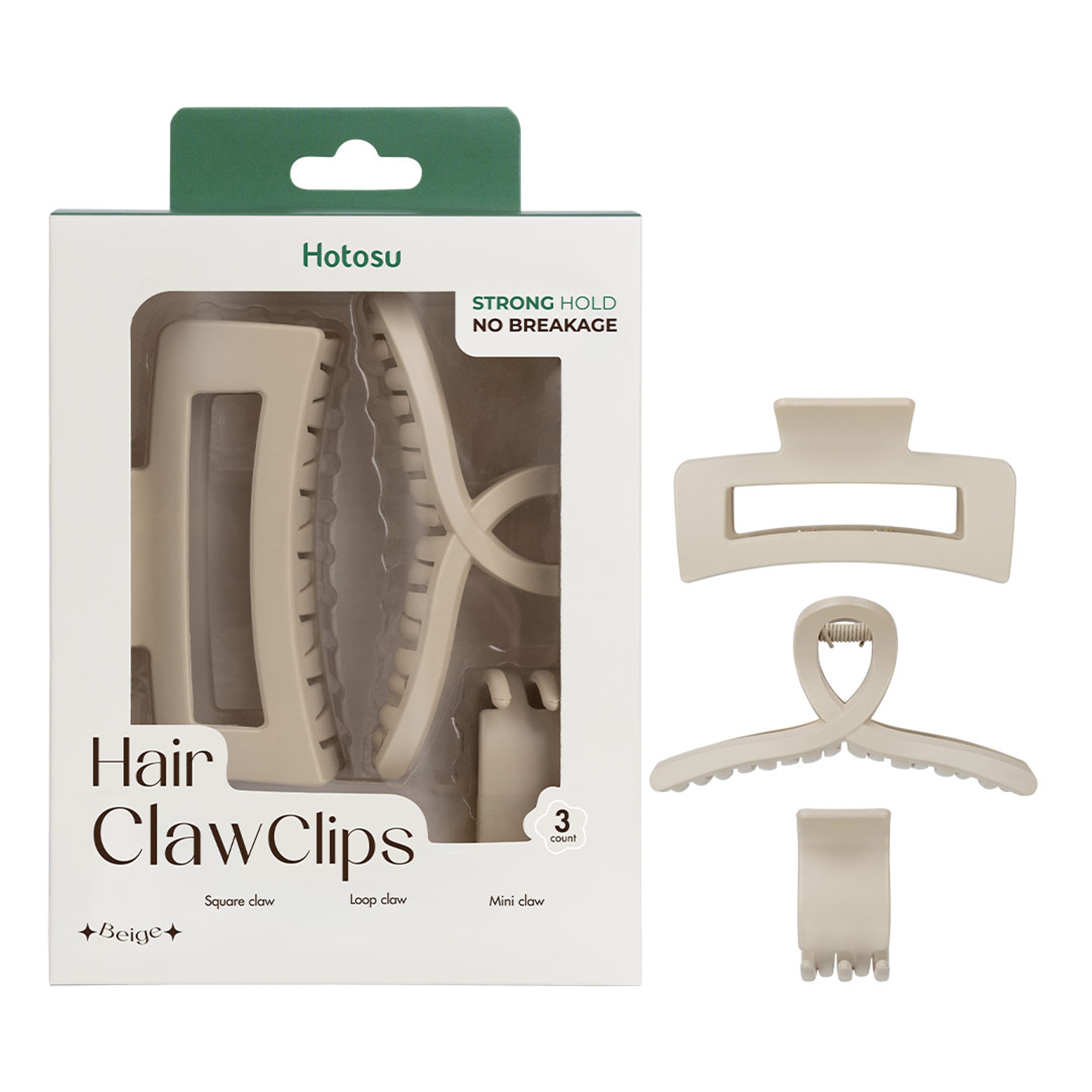 Hotosu Hair Claw Clips, Beige, 3 Count - Strong Hold No Breakage 7