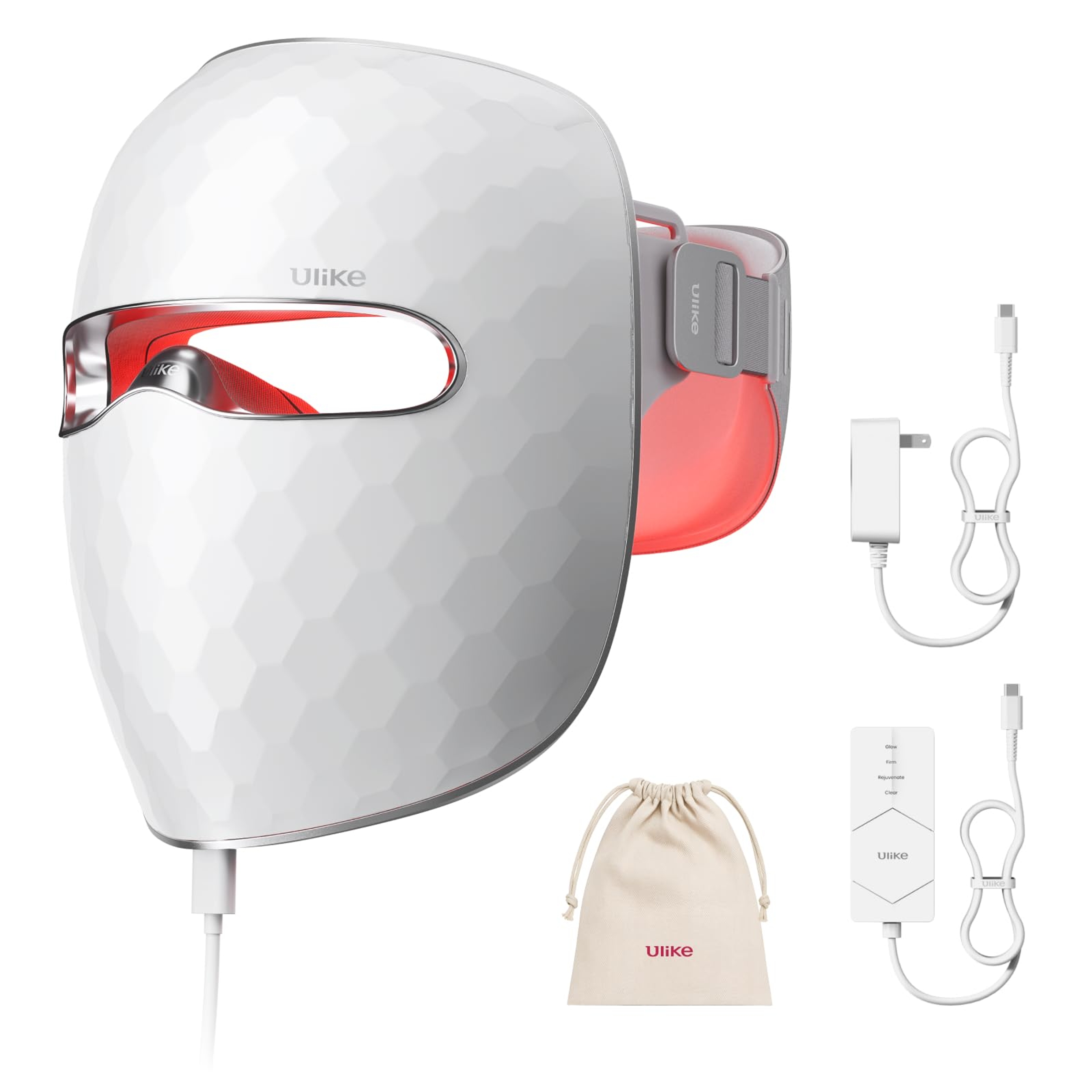 Ulike ReGlow LED Light Therapy Mask, White, 1 Count - Infrared Light Therapy for Face 1