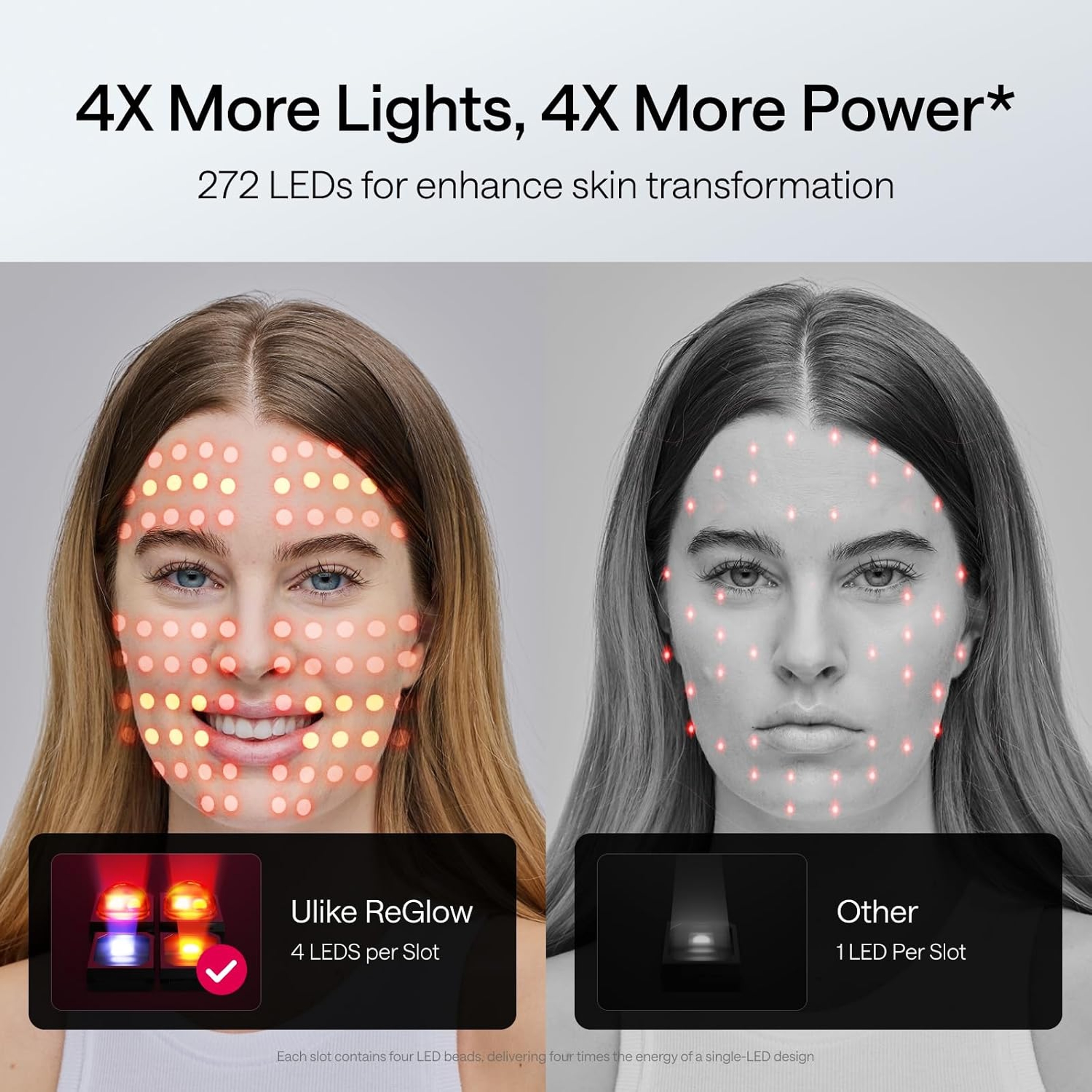 Ulike ReGlow LED Light Therapy Mask, White, 1 Count - Infrared Light Therapy for Face 3