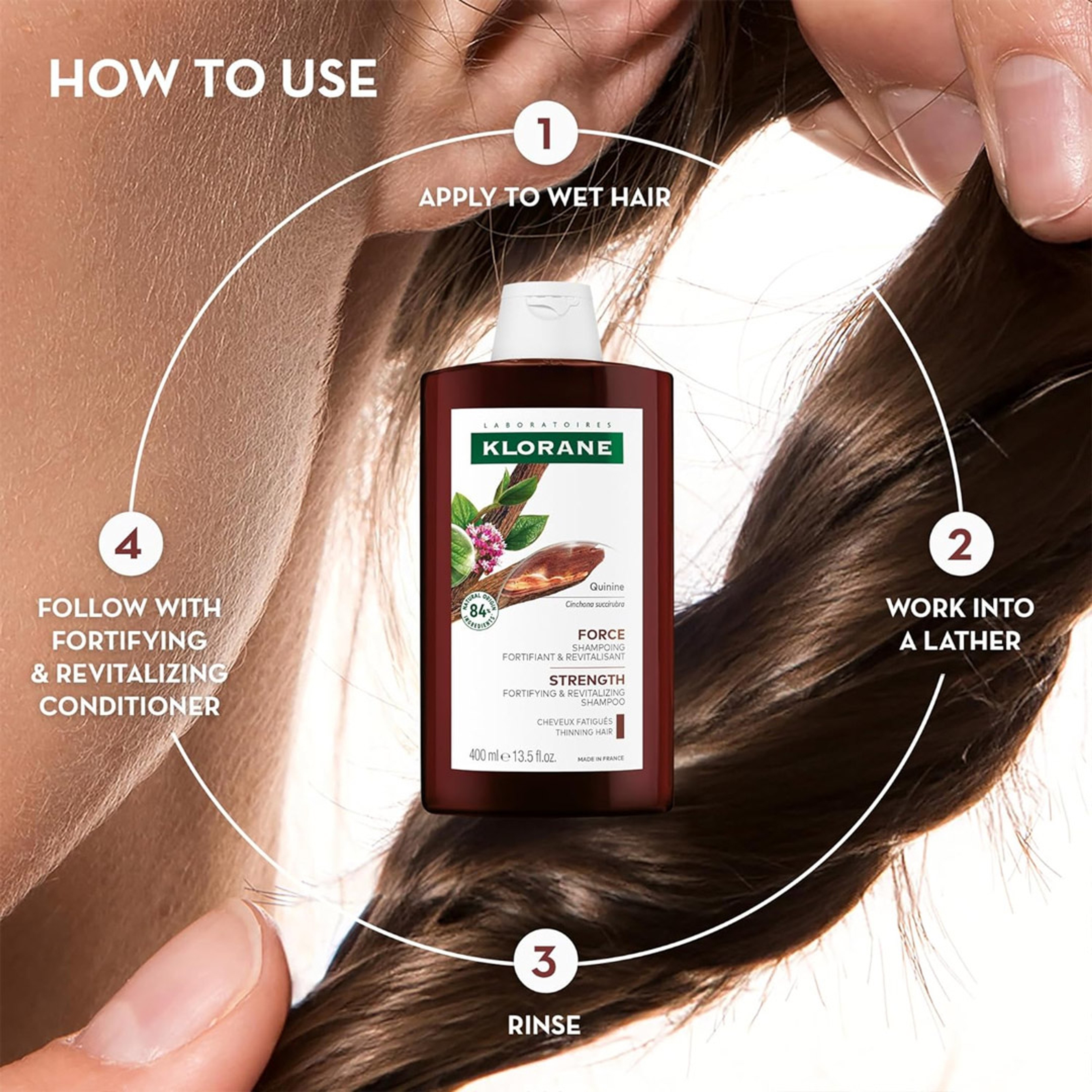 Klorane Strengthening Shampoo with Quinine - Natural Alternative Thickening Shampoo for Hair Thinning 13.5 fl.oz 6