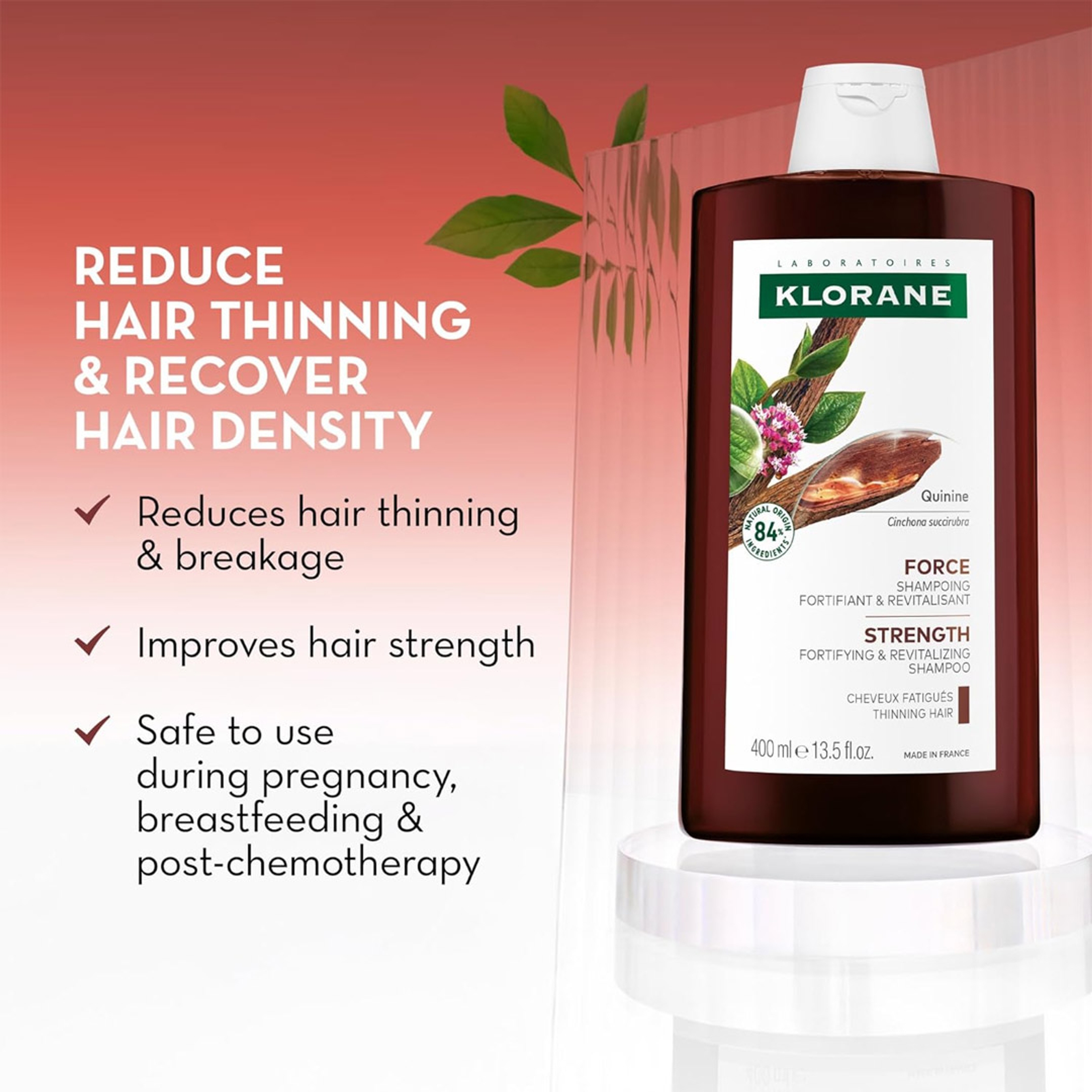 Klorane Strengthening Shampoo with Quinine - Natural Alternative Thickening Shampoo for Hair Thinning 13.5 fl.oz 2