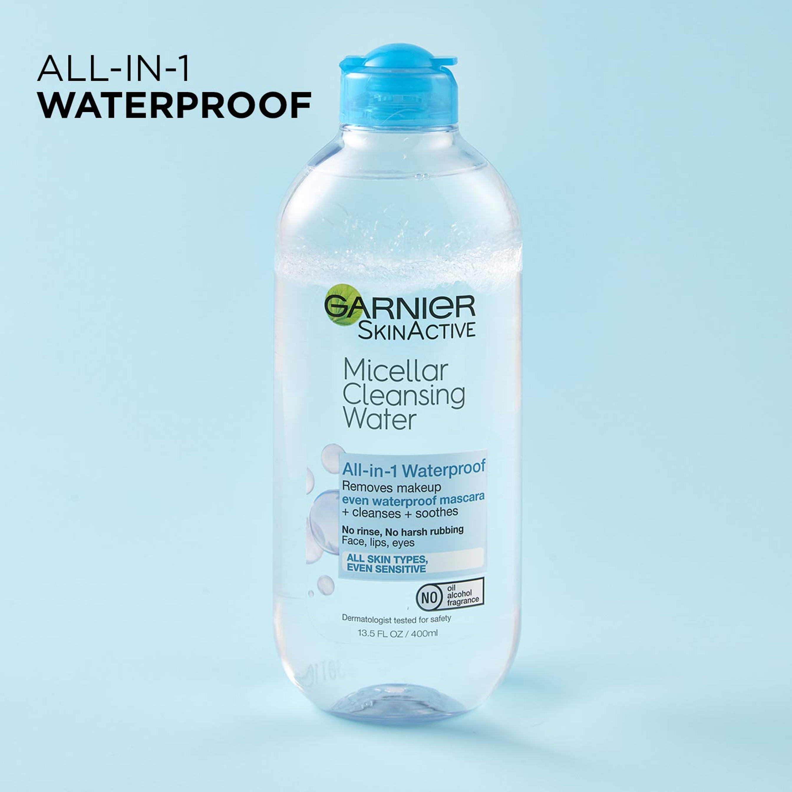 Garnier Micellar Cleansing Water All-in-1 Waterproof 13.5 fl.oz - Cleanser & Makeup Remover for Waterproof Makeup 8