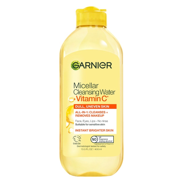 Garnier Micellar Cleansing Water with Vitamin C 13.5 fl.oz - Brightening & Hydrating for All Skin Types
