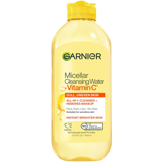 Garnier Micellar Cleansing Water With Vitamin C - Brightening & Hydrating for All Skin Types 13.5 fl.oz