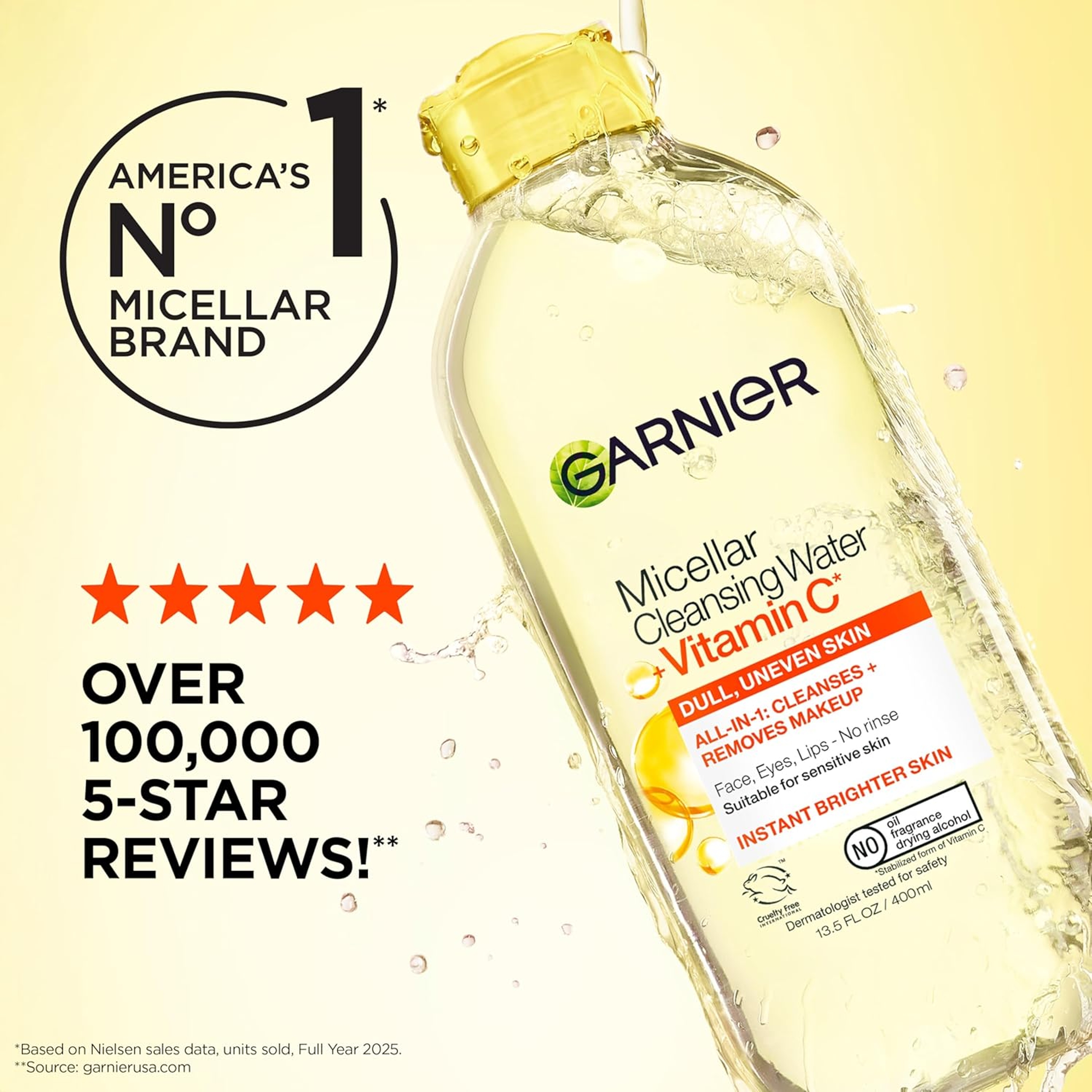Garnier Micellar Cleansing Water with Vitamin C 13.5 fl.oz - Brightening & Hydrating for All Skin Types 9