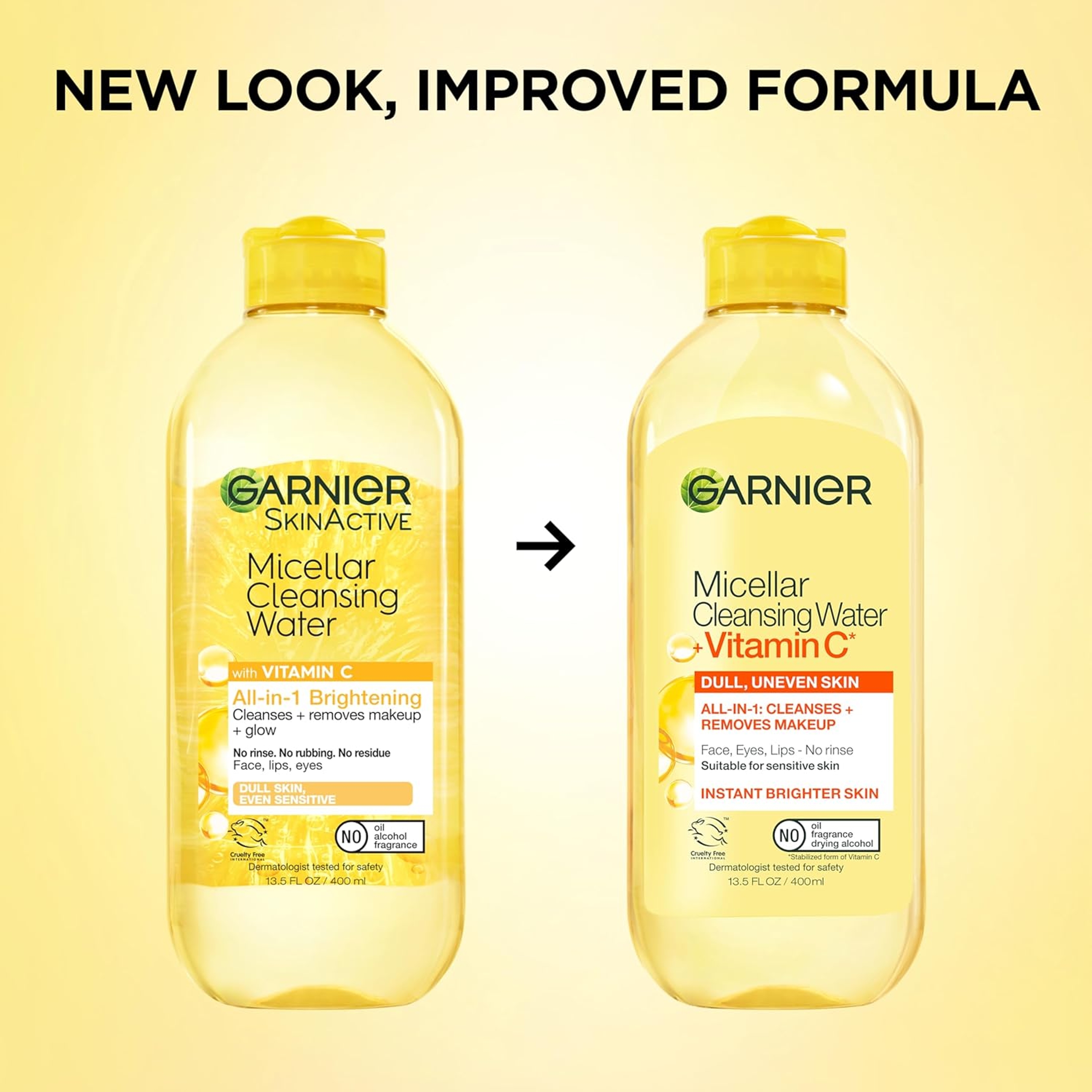 Garnier Micellar Cleansing Water with Vitamin C 13.5 fl.oz - Brightening & Hydrating for All Skin Types 2
