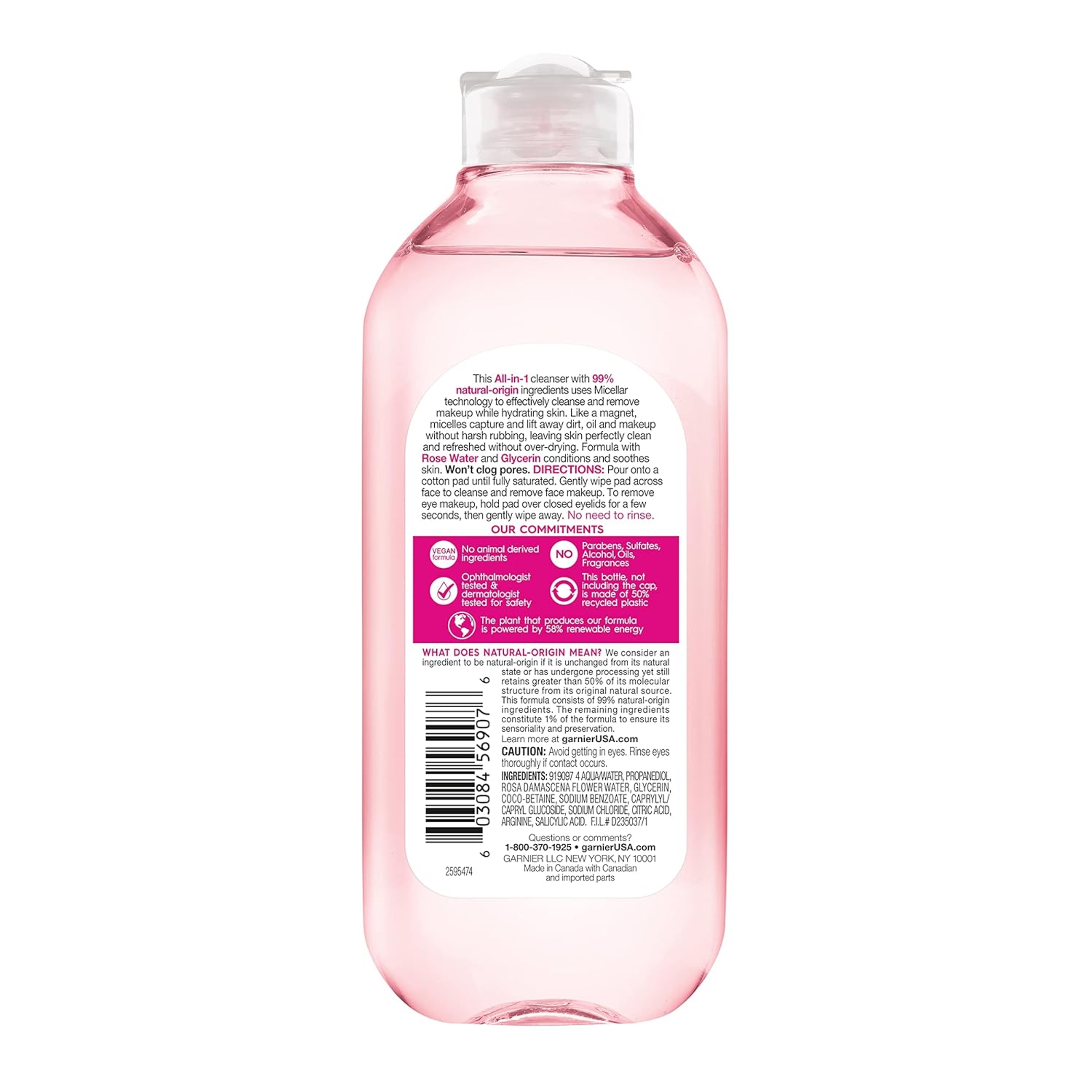 Garnier Micellar Cleansing Water with Rose Water & Glycerin 13.5 fl.oz - Hydrating for All Skin Types 10