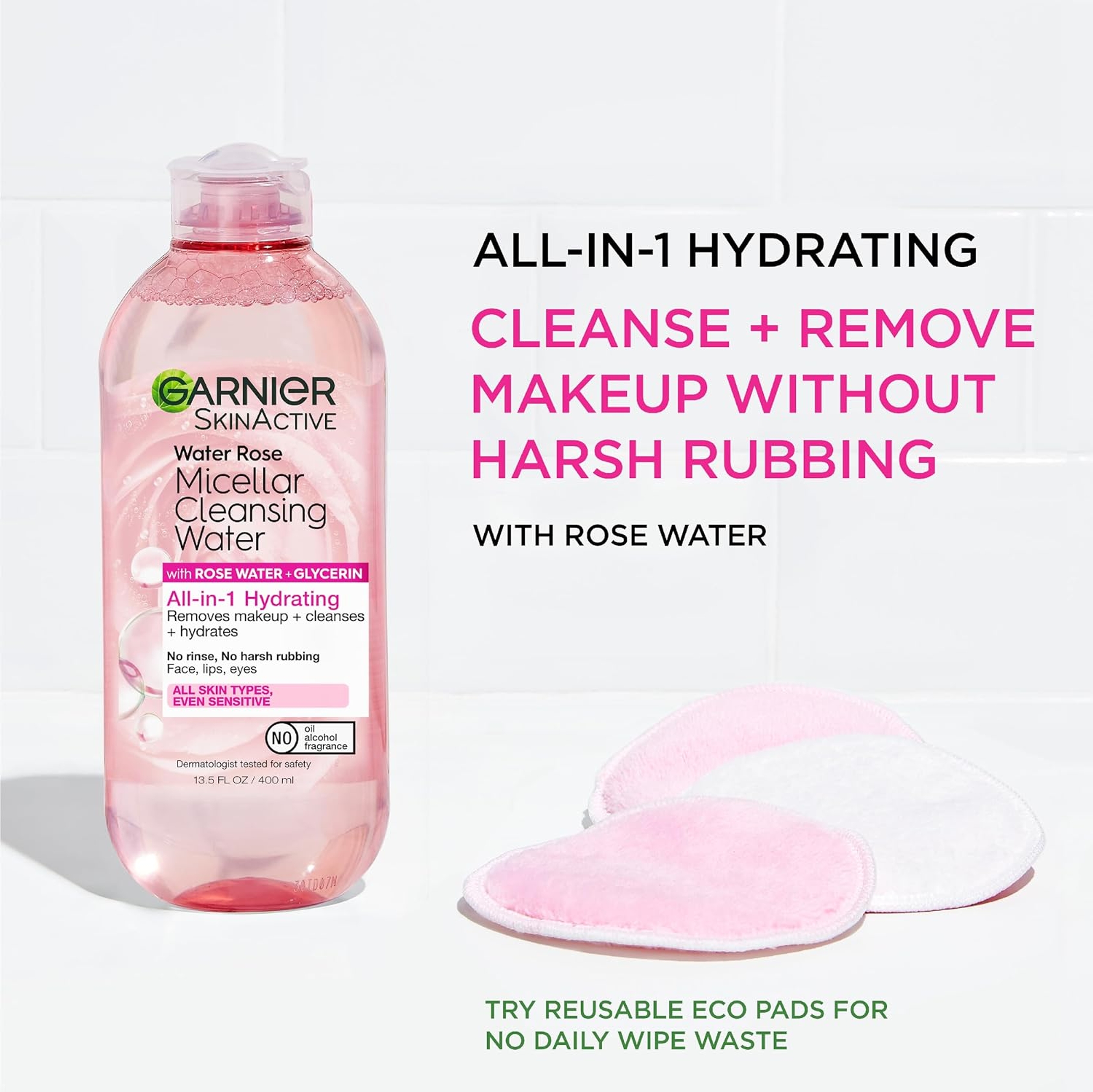 Garnier Micellar Cleansing Water with Rose Water & Glycerin 13.5 fl.oz - Hydrating for All Skin Types 2