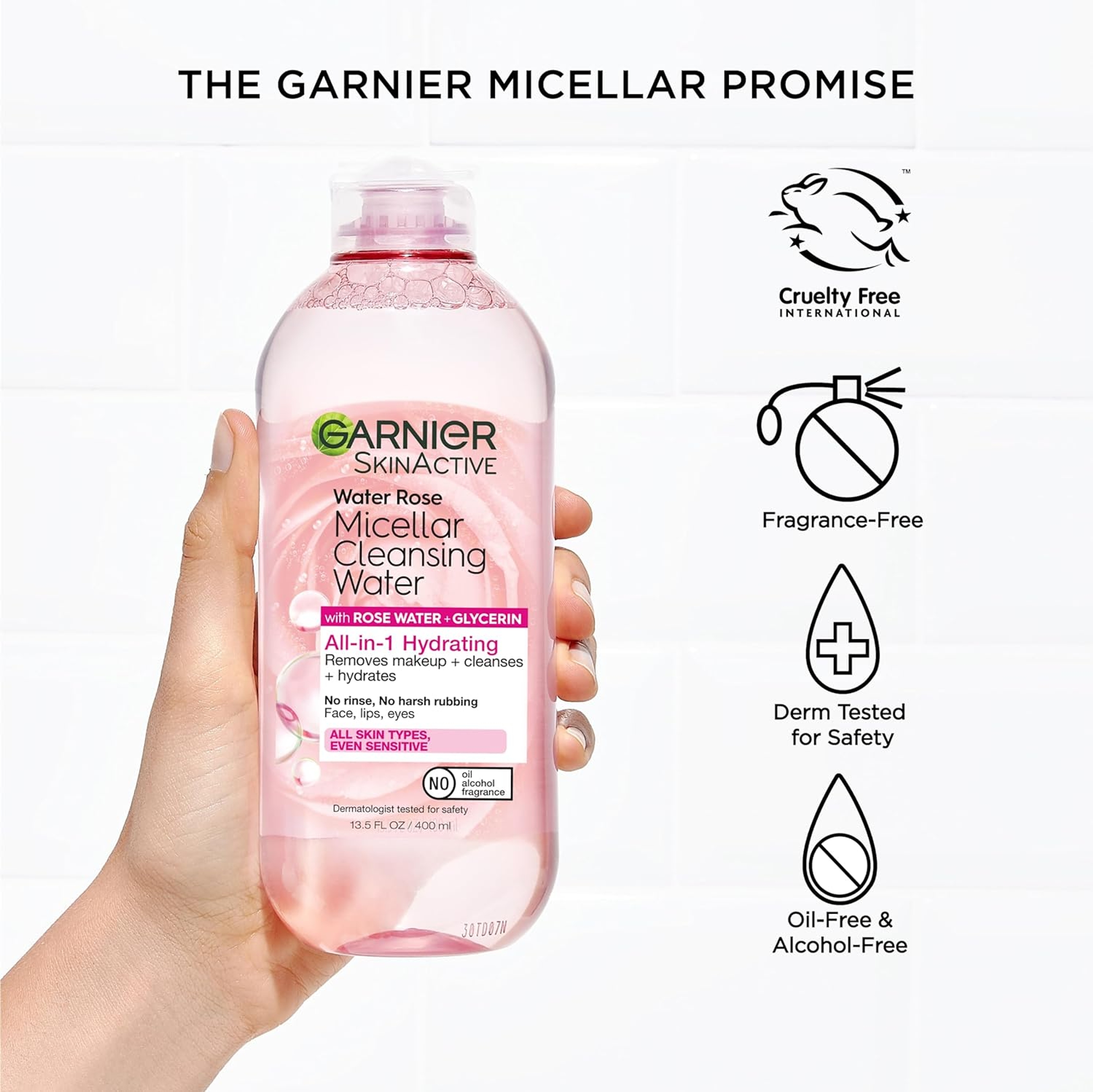 Garnier Micellar Cleansing Water with Rose Water & Glycerin 13.5 fl.oz - Hydrating for All Skin Types 5