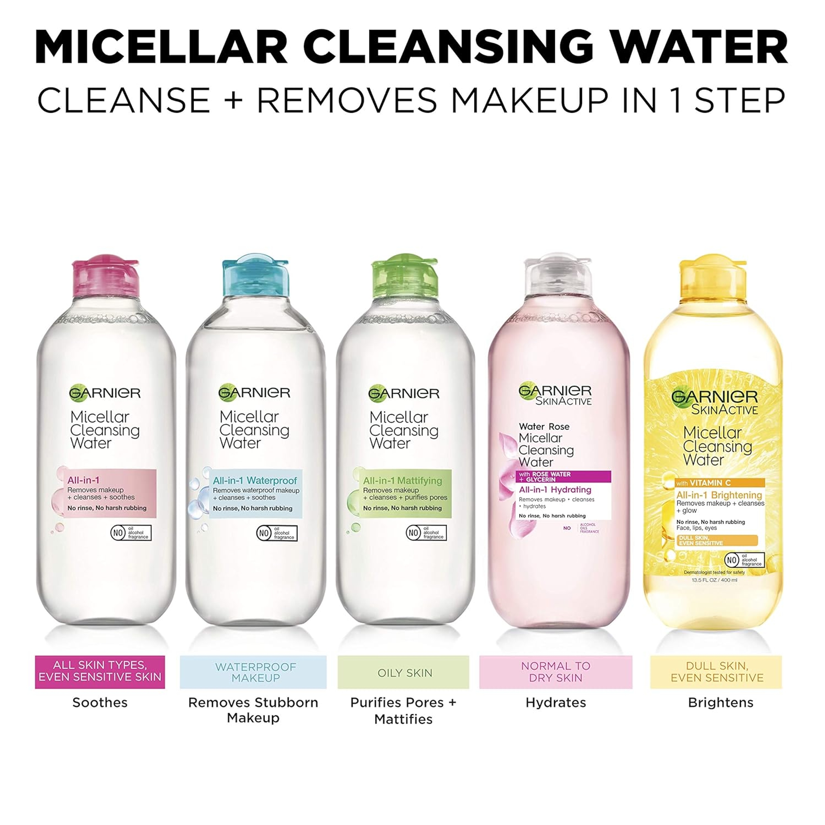 Garnier Micellar Cleansing Water with Rose Water & Glycerin 13.5 fl.oz - Hydrating for All Skin Types 8