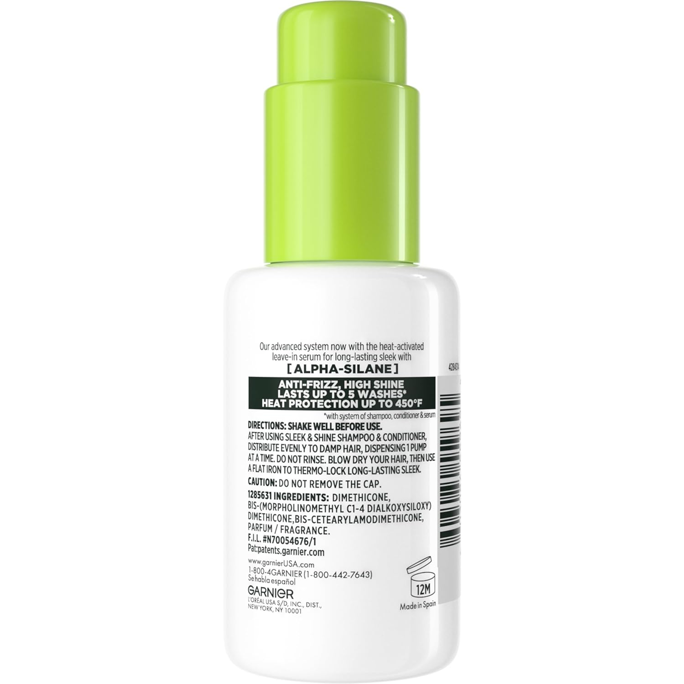 Garnier Fructis Sleek & Stay Heat-Activated Serum - Frizz Control & Heat Protection Serum for Frizzy, Dry Hair 1.7 fl.oz 11