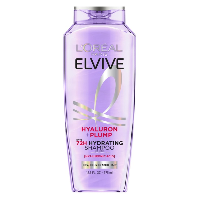 L'Oreal Paris Elvive Hyaluron Plump Hydrating Shampoo 12.6 fl.oz - with Hyaluronic Acid for Dehydrated, Dry Hair