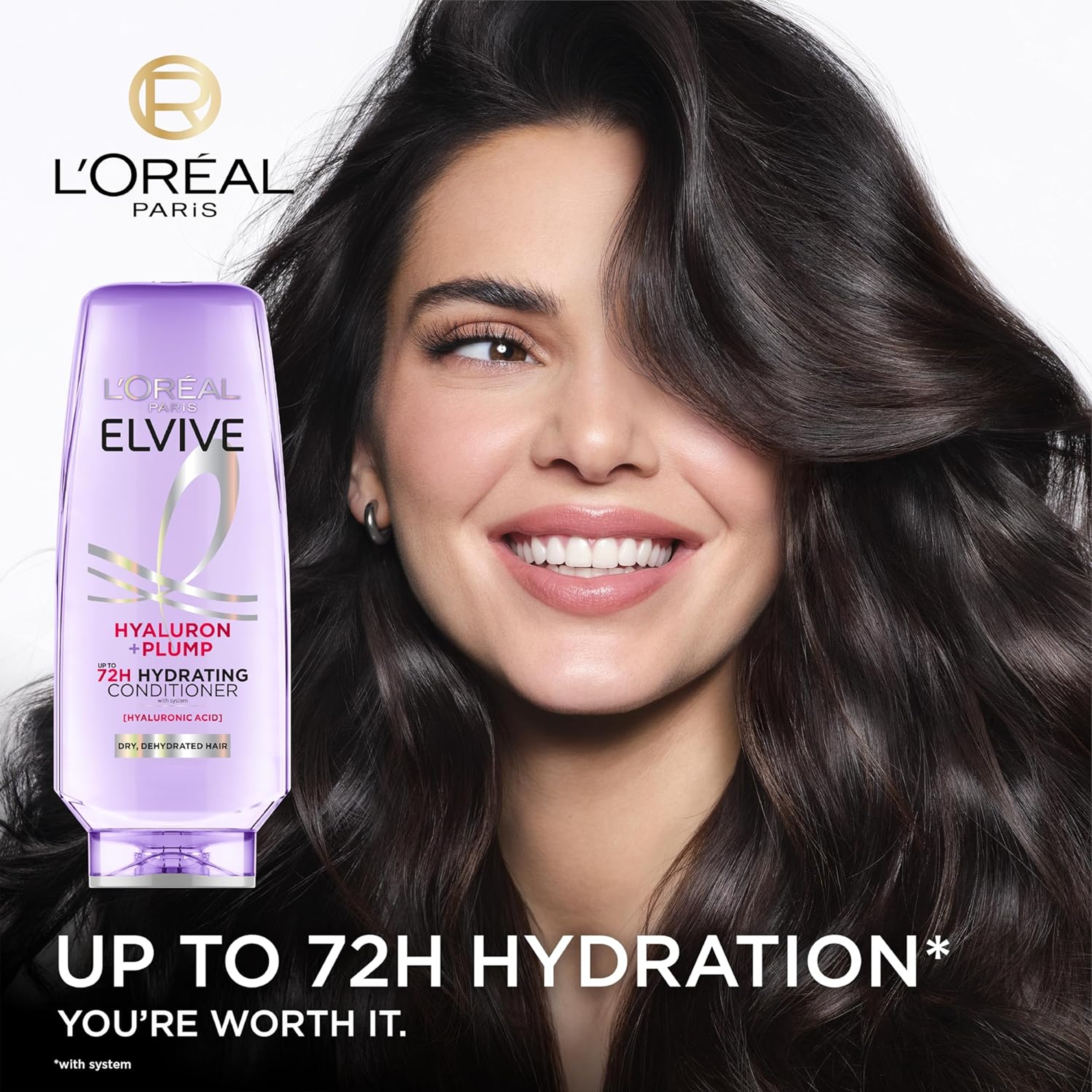 L'Oreal Paris Elvive Hyaluron Plump Hydrating Conditioner 12.6 fl.oz - with Hyaluronic Acid for Dehydrated, Dry Hair 2