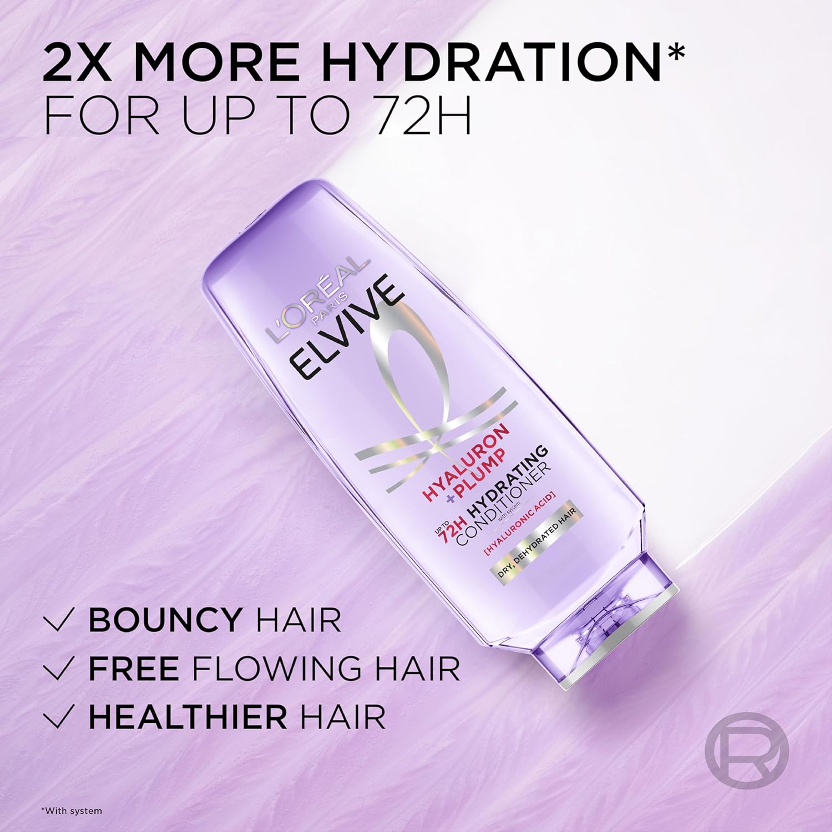 L'Oreal Paris Elvive Hyaluron Plump Hydrating Conditioner 12.6 fl.oz - with Hyaluronic Acid for Dehydrated, Dry Hair 6