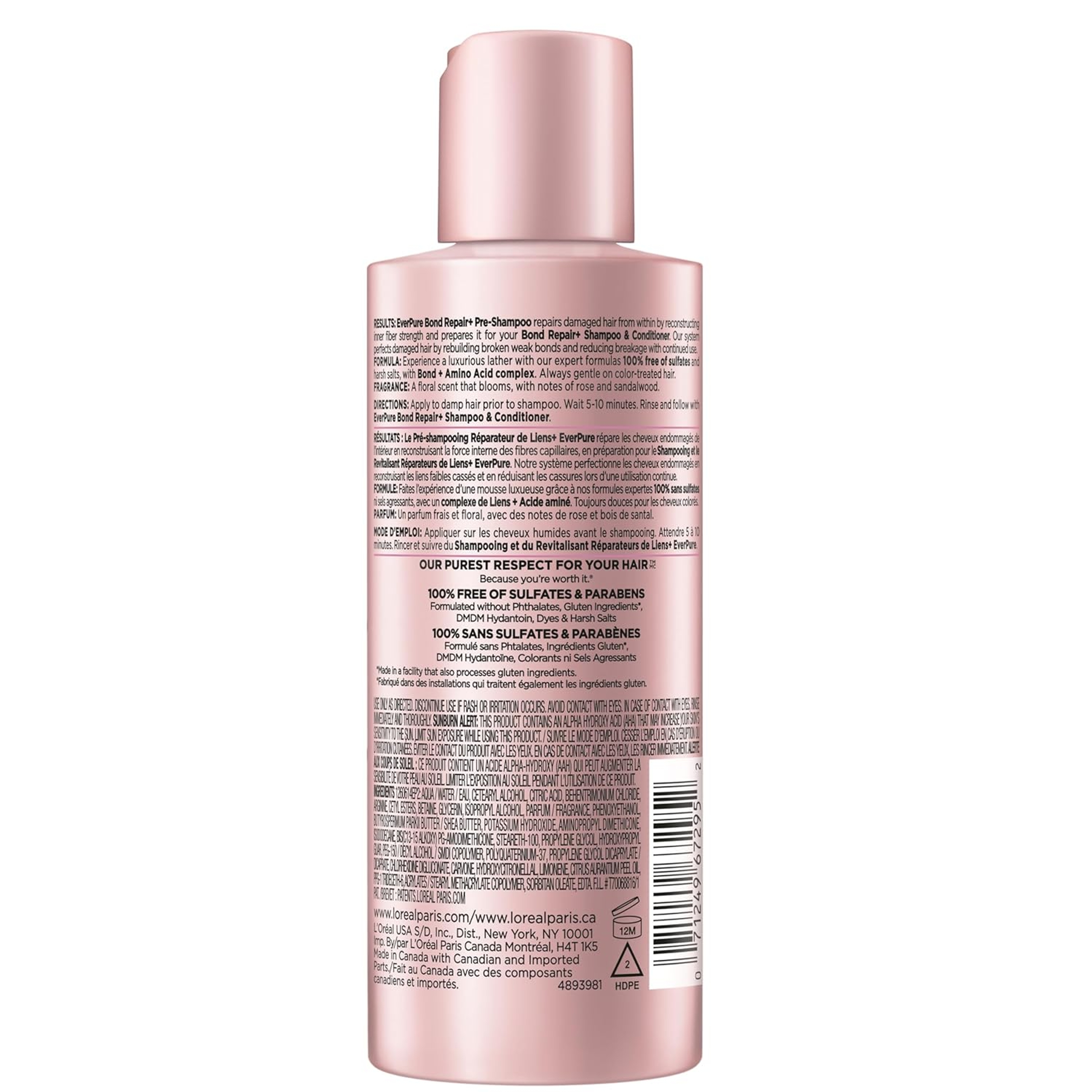 L'Oreal Paris EverPure Bond Repair+ Pre-Shampoo 5.1 fl.oz - Hair Treatment for Color-Treated, Damaged Hair 11