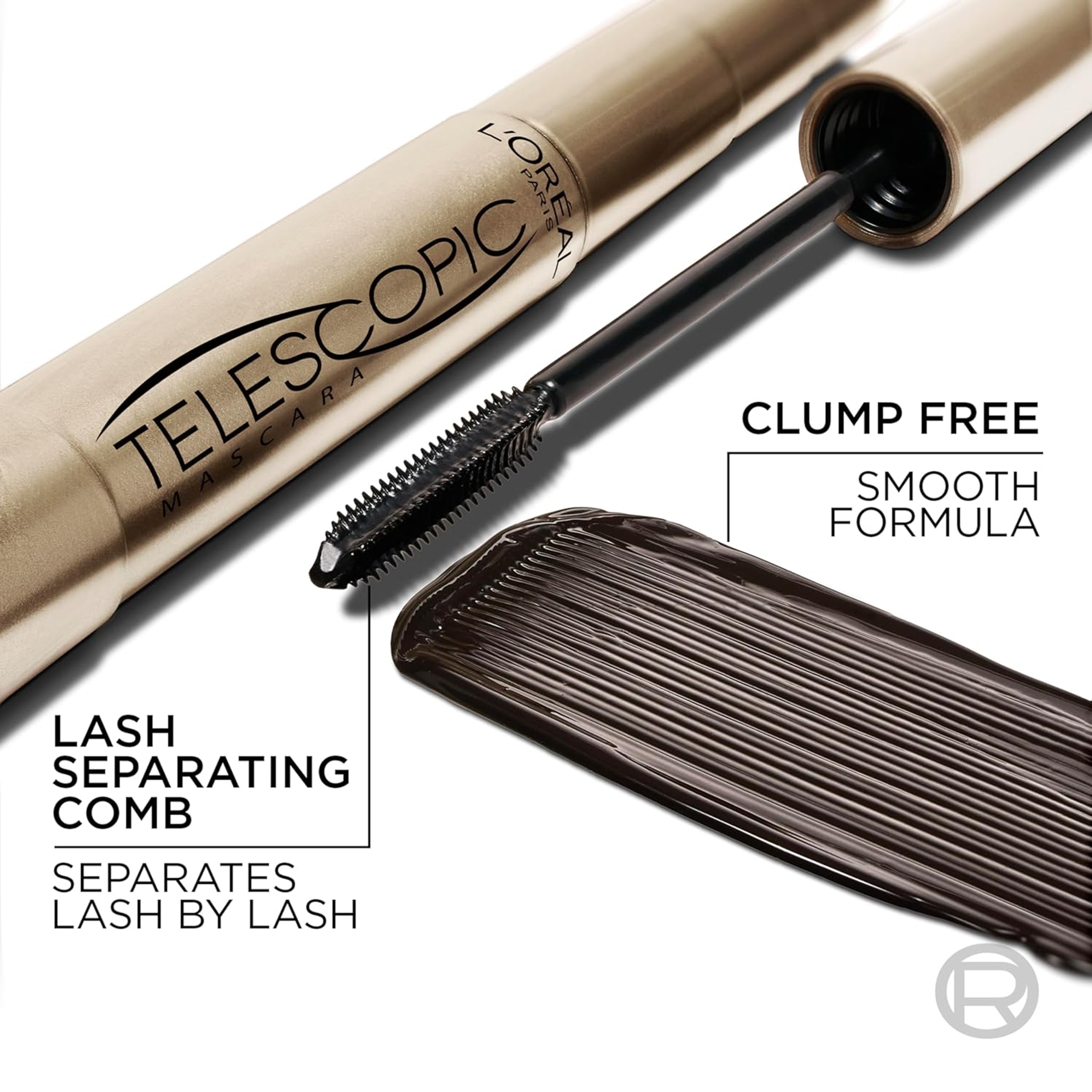 L'Oreal Paris Telescopic Original Lengthening Mascara, Black, 0.27 fl.oz - Enhanced Length for All Lash Types 4