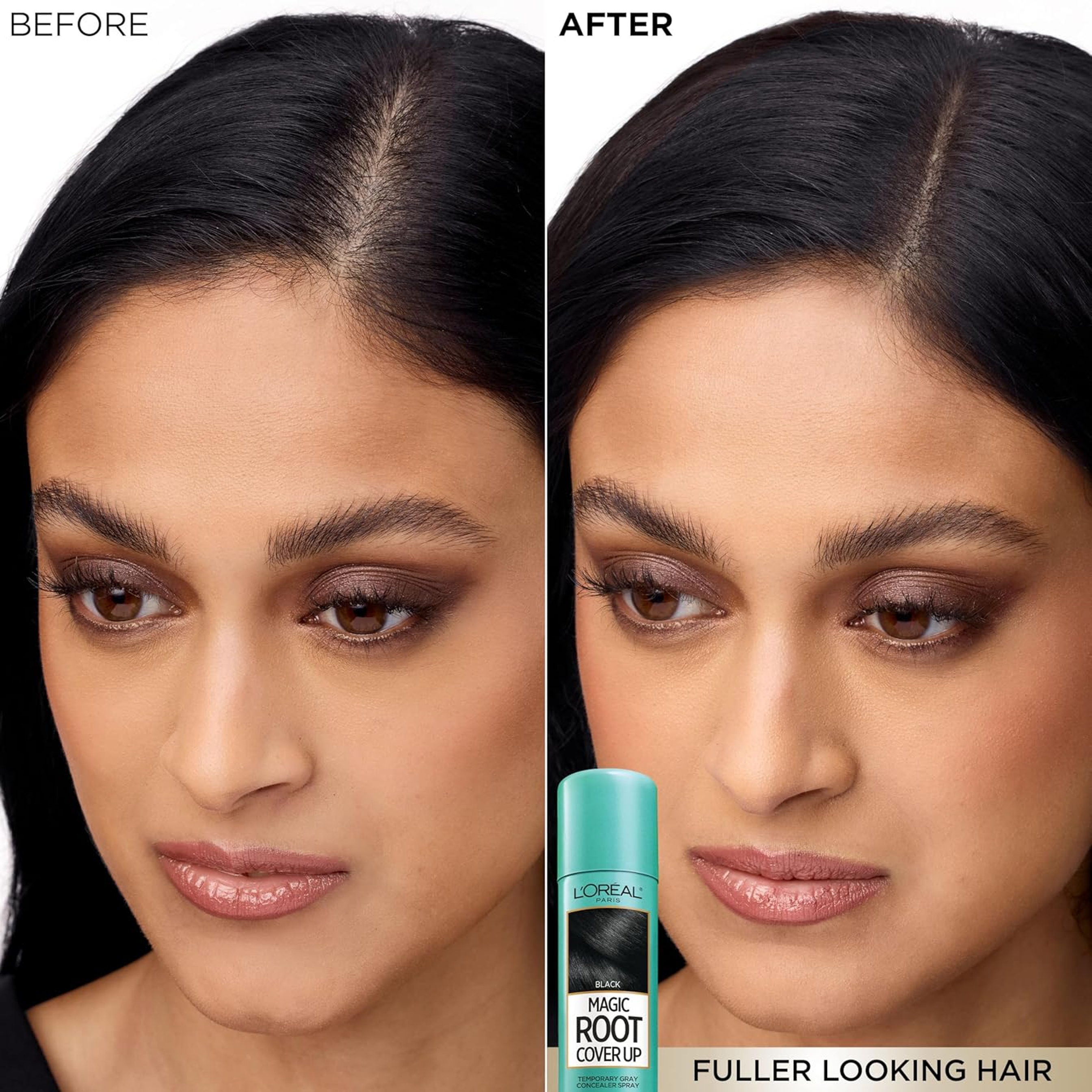 L'Oreal Paris Magic Root Cover Up, Dark Brown, 2 oz - Root Touch-Up Spray for Gray Root Coverage 5