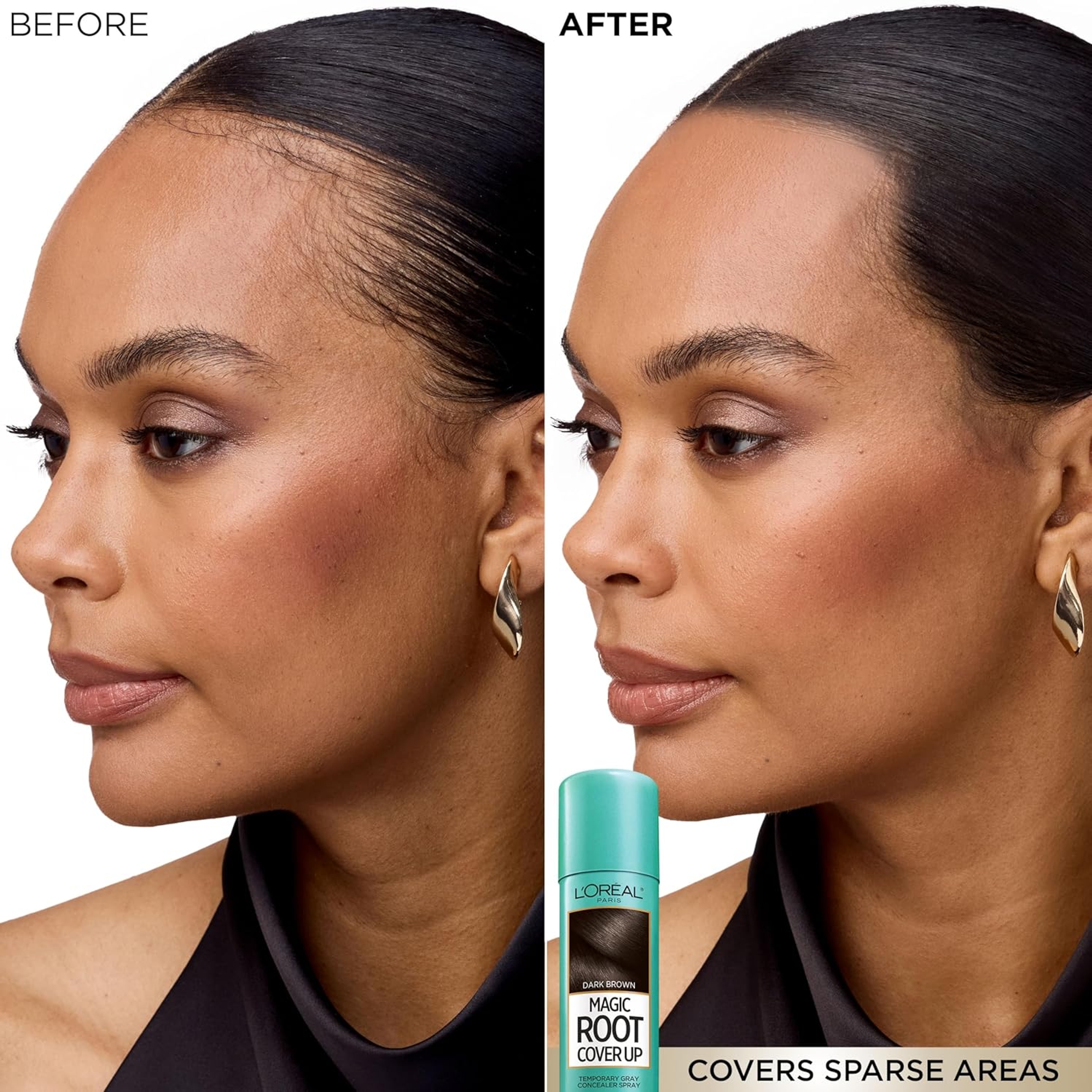 L'Oreal Paris Magic Root Cover Up, Dark Brown, 2 oz - Root Touch-Up Spray for Gray Root Coverage 18