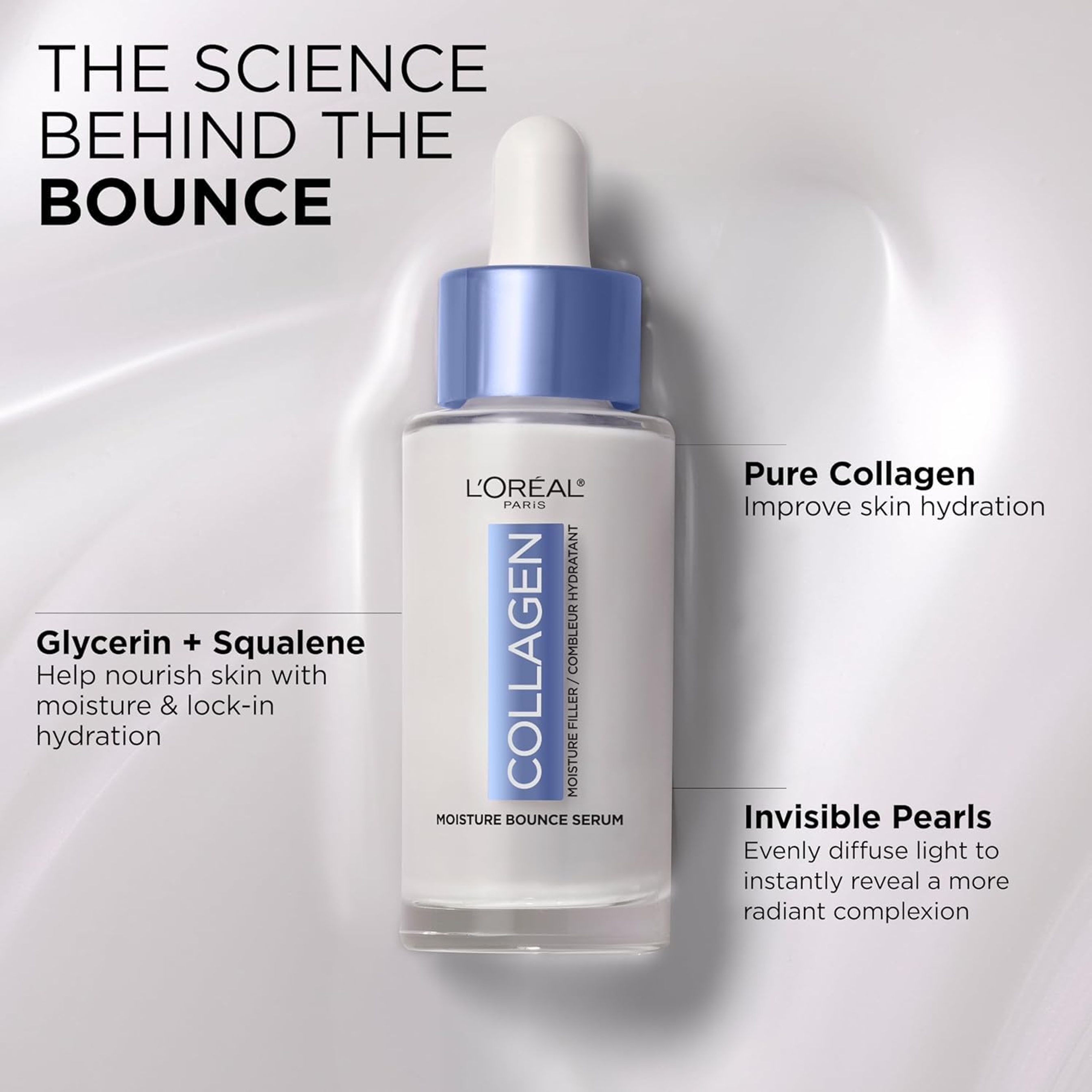 L'Oreal Paris Collagen Moisture Filler Bounce Serum - Glow Serum for Hydration & Glass Skin 1 fl.oz 4