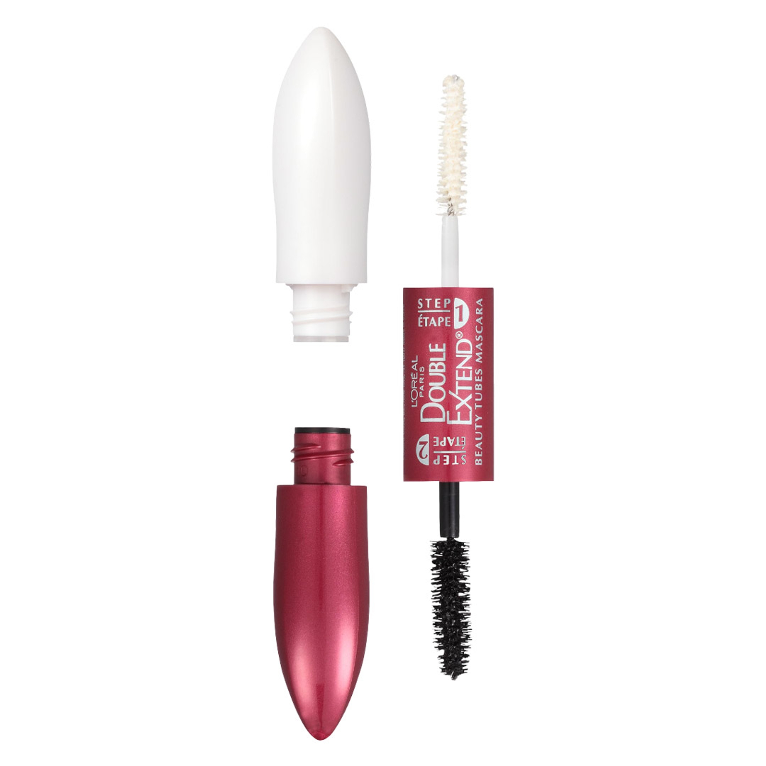 L'Oreal Paris Double Extend Beauty Tubes Mascara, Black, 1 Count - Lengthening 2 Step Mascara 1