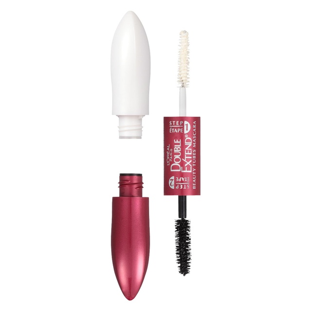 L'Oreal Paris Double Extend Beauty Tubes Mascara, Black, 1 Count - Lengthening 2 Step Mascara
