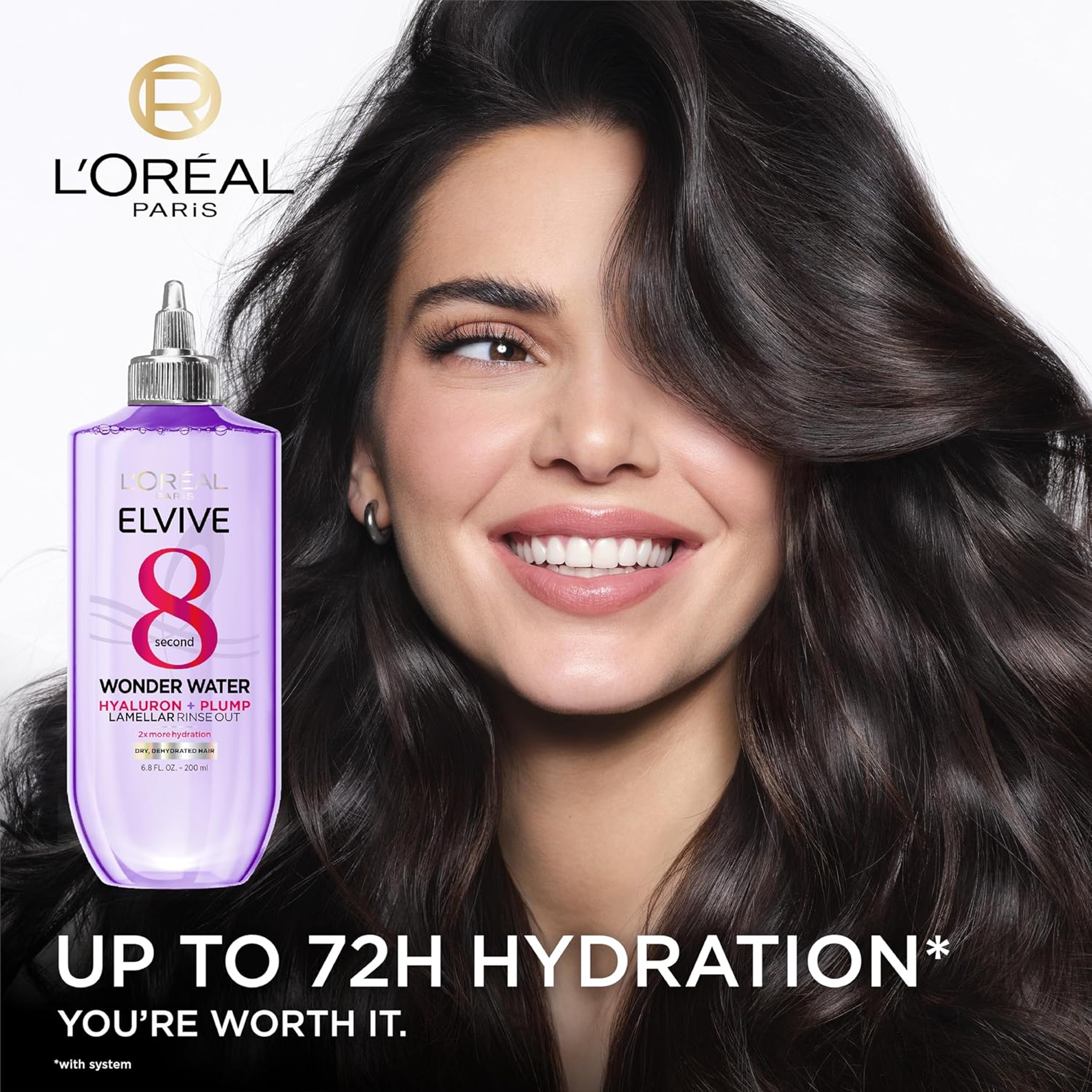 L'Oreal Paris Elvive Hyaluron Plump Flash Hydration Wonder Water - Hydrating Hair Treatment for Soft, Shiny Hair 6.8 fl.oz 3