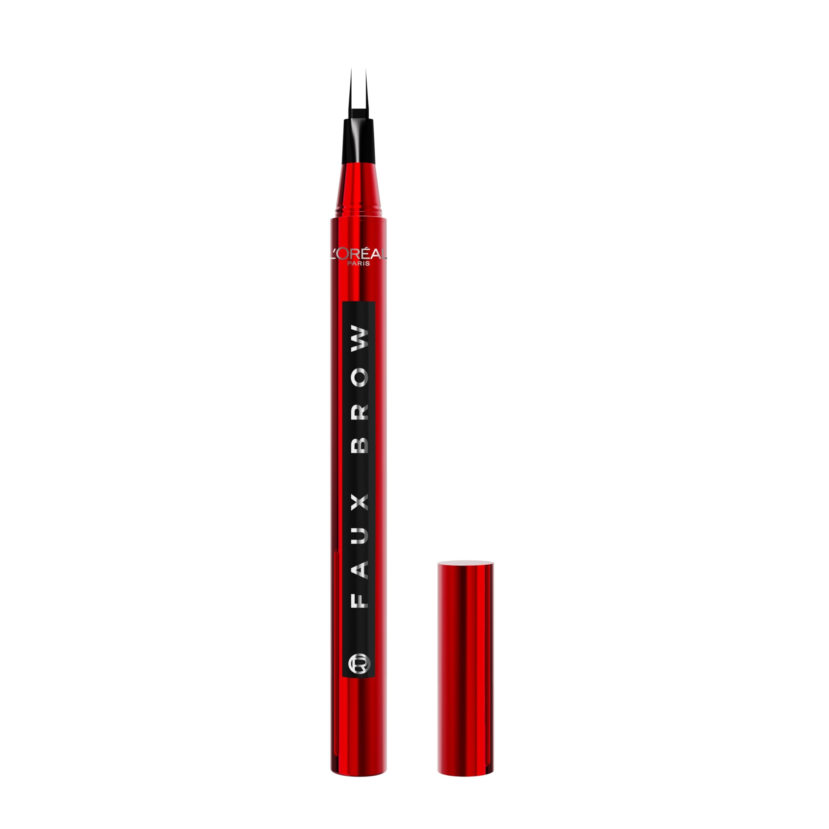 L'Oreal Paris Faux Brow Hair-Like Brow Filling Pen - Eyebrow Pen with Double-Brush Tip - Soft Black 0.03 fl.oz 1
