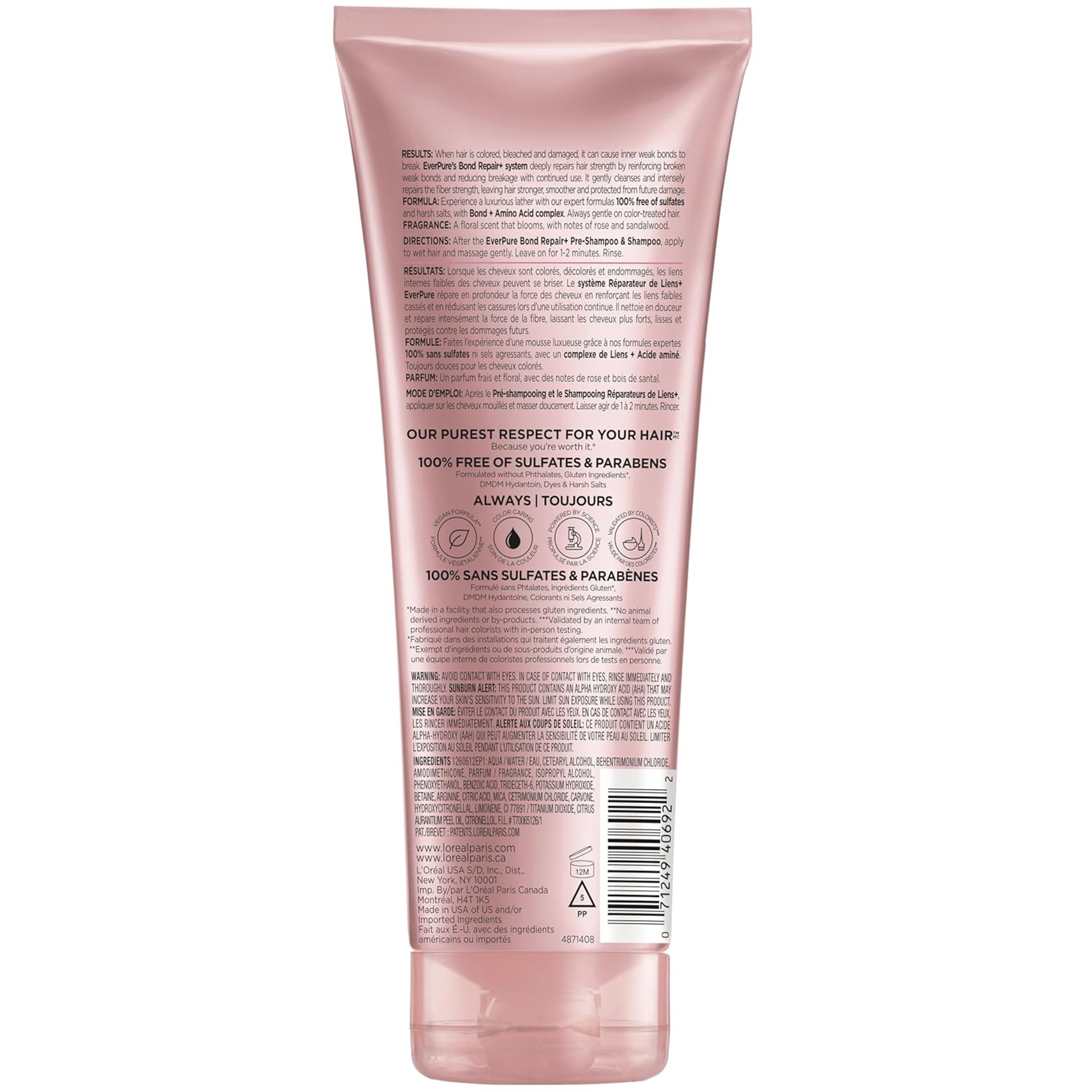 L'Oreal Paris EverPure Bond Repair+ Conditioner 6.8 fl.oz - Strengthens & Repairs Damaged, Color-Treated Hair 11