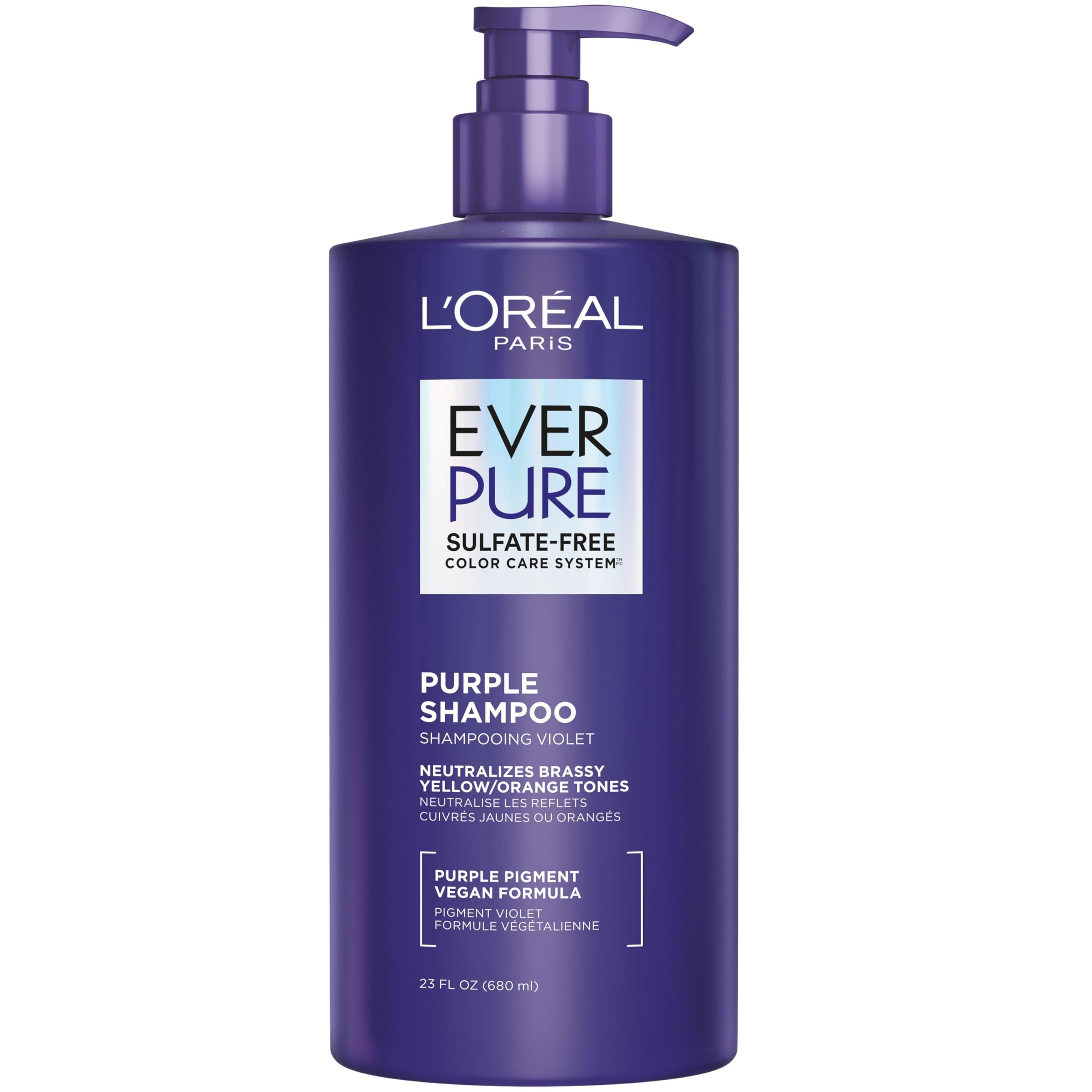 L'Oreal Paris EverPure Purple Shampoo 23 fl.oz - Shampooing Violet for Toning Blonde or Bleached Hair 1