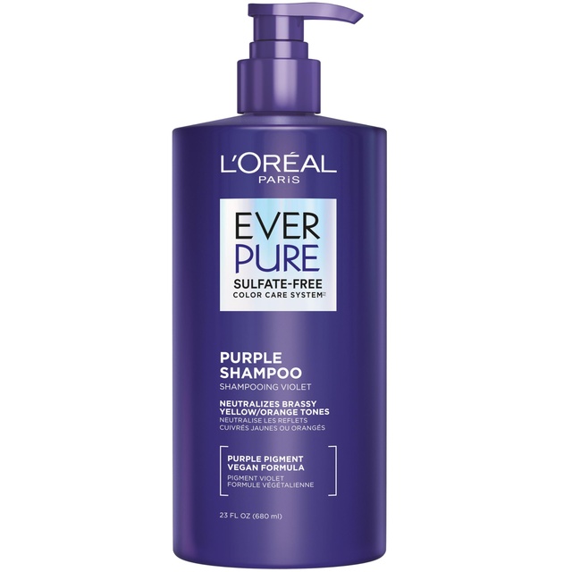 L'Oreal Paris EverPure Purple Shampoo 23 fl.oz - Shampooing Violet for Toning Blonde or Bleached Hair
