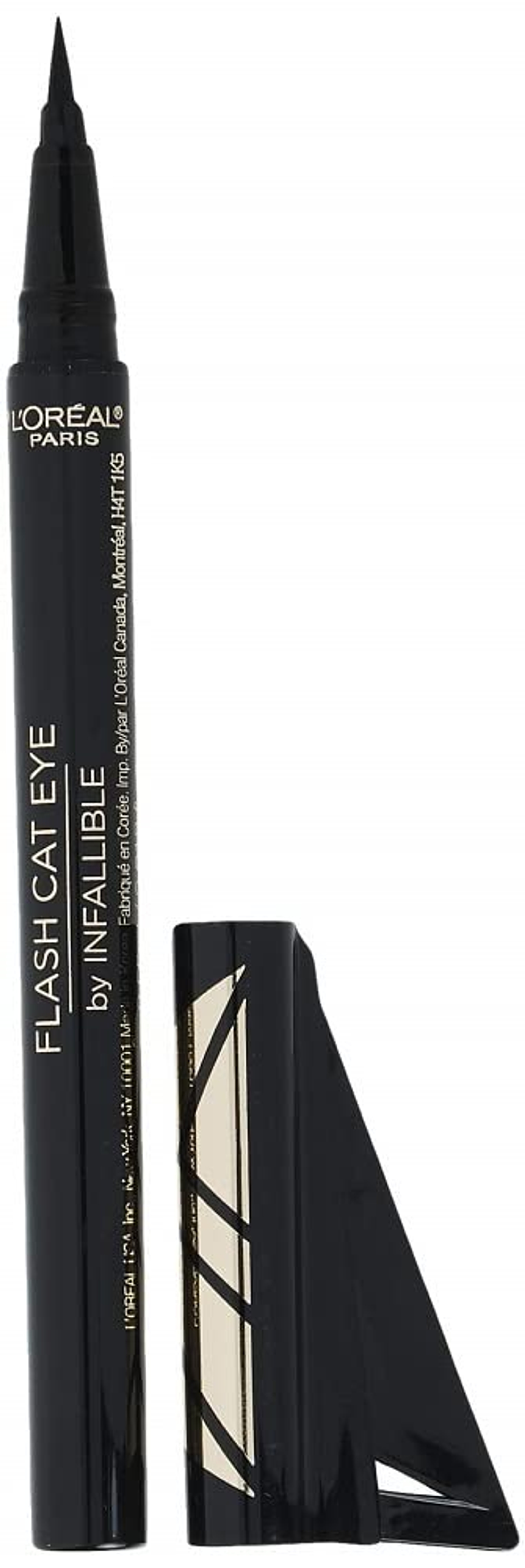 L'Oreal Paris Infallible Flash Cat Eye Liquid Eyeliner - Waterproof All Day Brush Tip Liquid Eyeliner - Black 1