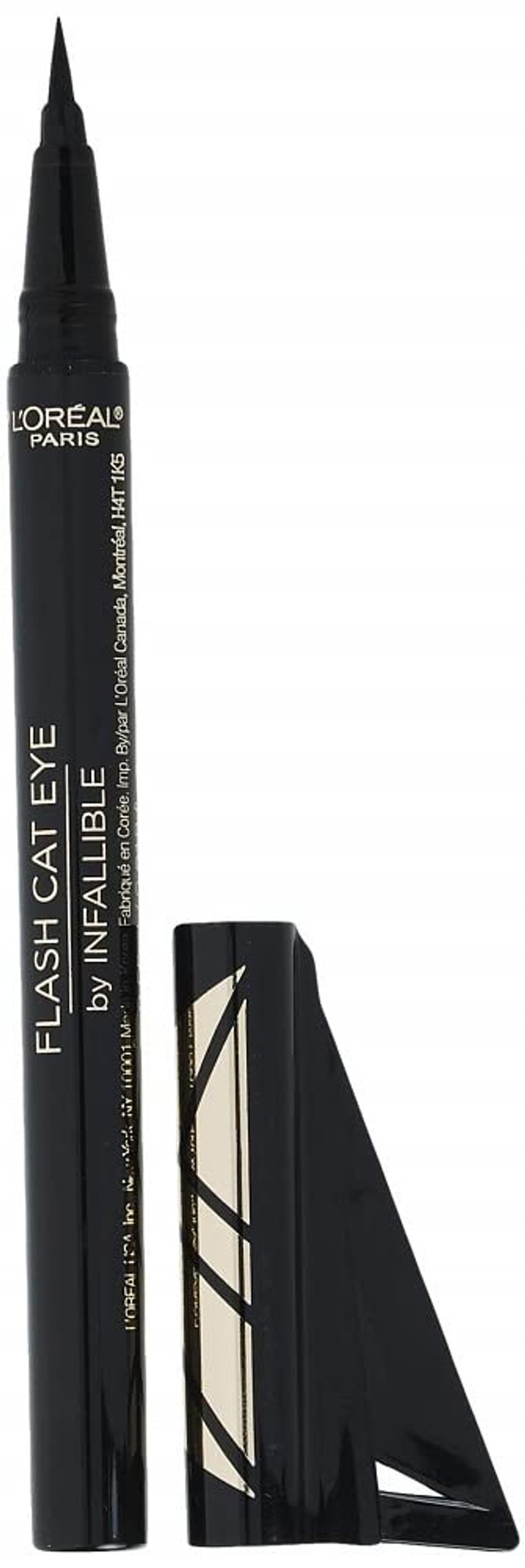 L'Oreal Paris Infallible Flash Cat Eye Liquid Eyeliner - Waterproof All Day Brush Tip Liquid Eyeliner - Black