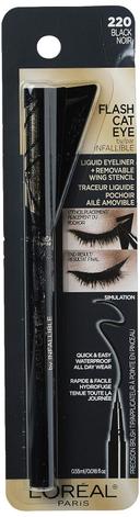 L'Oreal Paris Infallible Flash Cat Eye Liquid Eyeliner - Waterproof All Day Brush Tip Liquid Eyeliner - Black 8