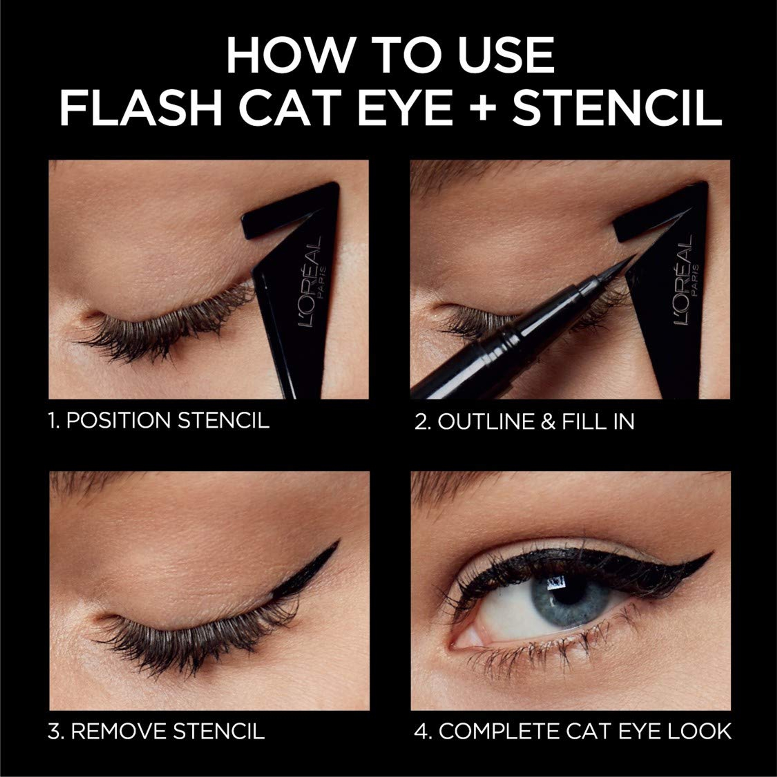 L'Oreal Paris Infallible Flash Cat Eye Liquid Eyeliner - Waterproof All Day Brush Tip Liquid Eyeliner - Black 2