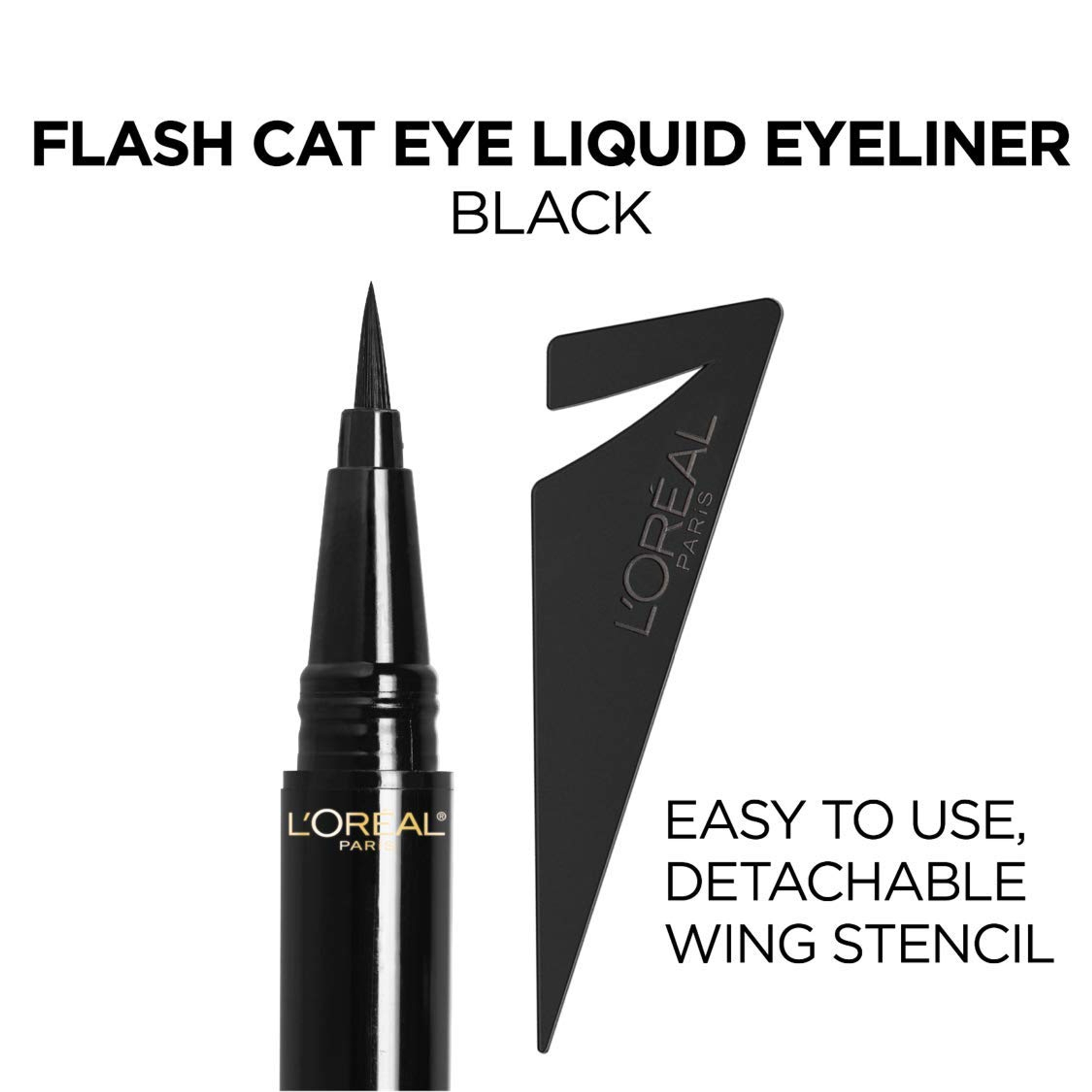 L'Oreal Paris Infallible Flash Cat Eye Liquid Eyeliner - Waterproof All Day Brush Tip Liquid Eyeliner - Black 3