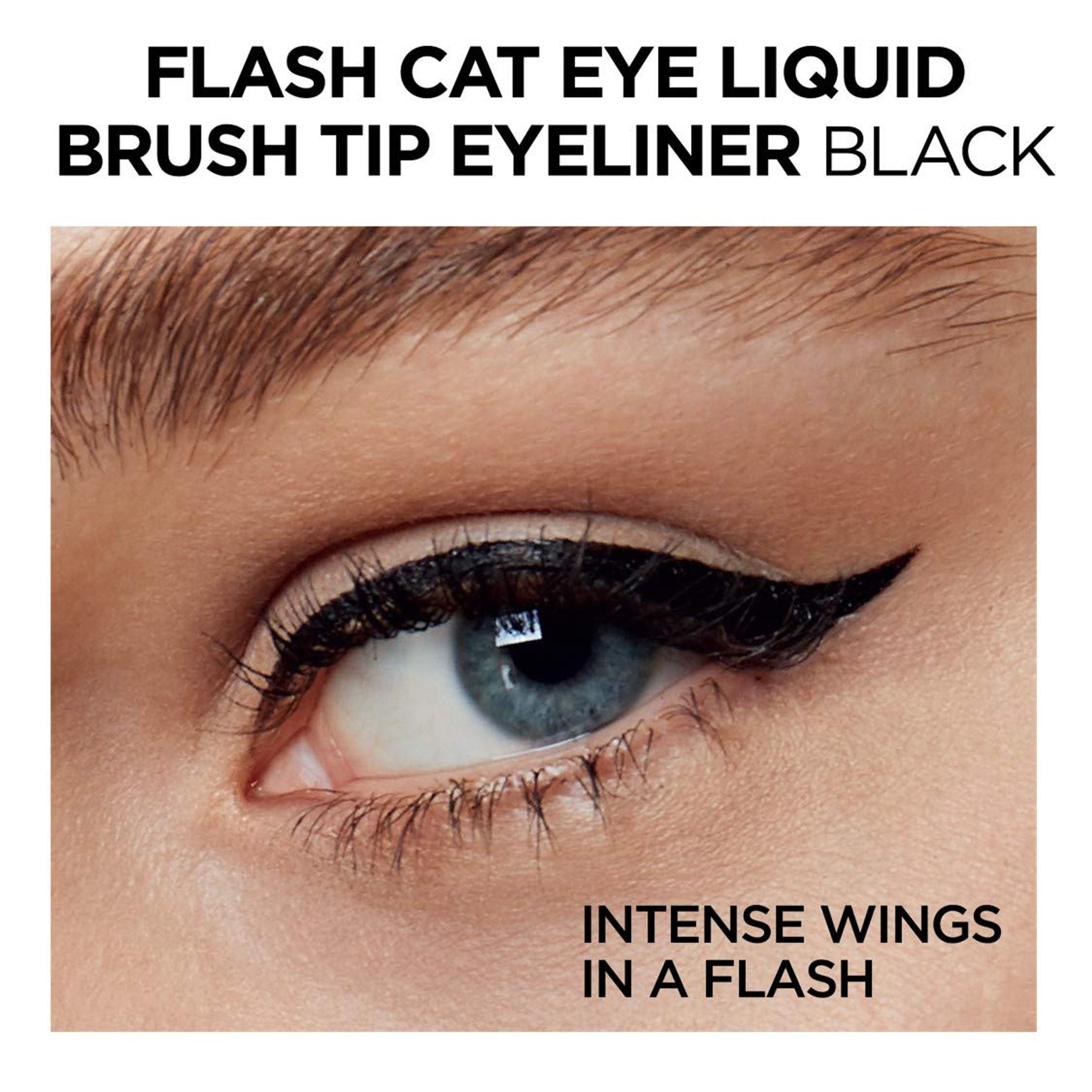 L'Oreal Paris Infallible Flash Cat Eye Liquid Eyeliner - Waterproof All Day Brush Tip Liquid Eyeliner - Black 6