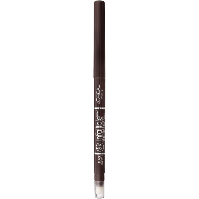 L'Oreal Paris Infallible Never Fail Eyeliner - Mechanical Pencil Eyeline with Built in Sharpener - Black Brown