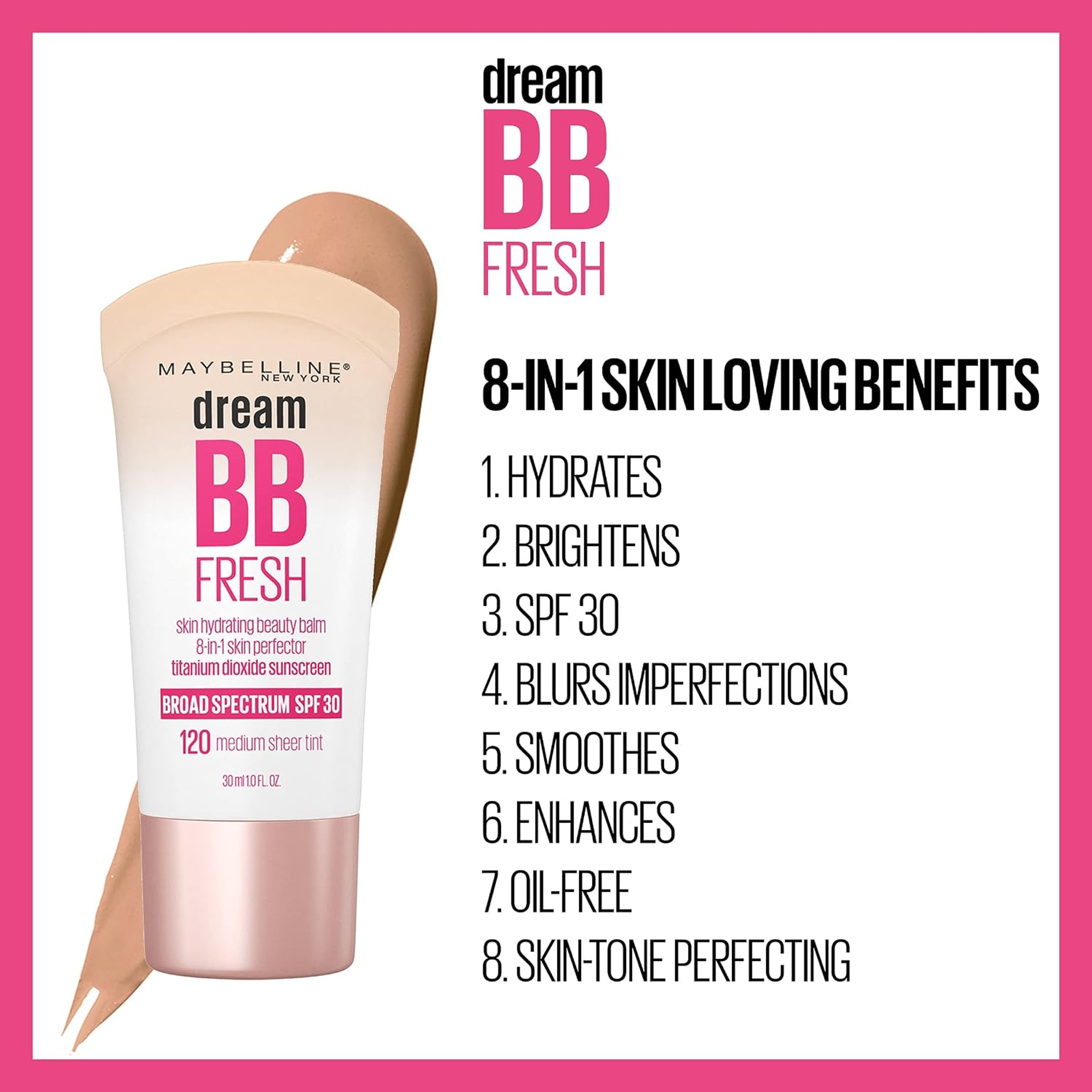 Maybelline Dream BB Fresh, Light/Medium, 1 fl.oz - Hydrating BB Cream with Broad Spectrum SPF 30 5