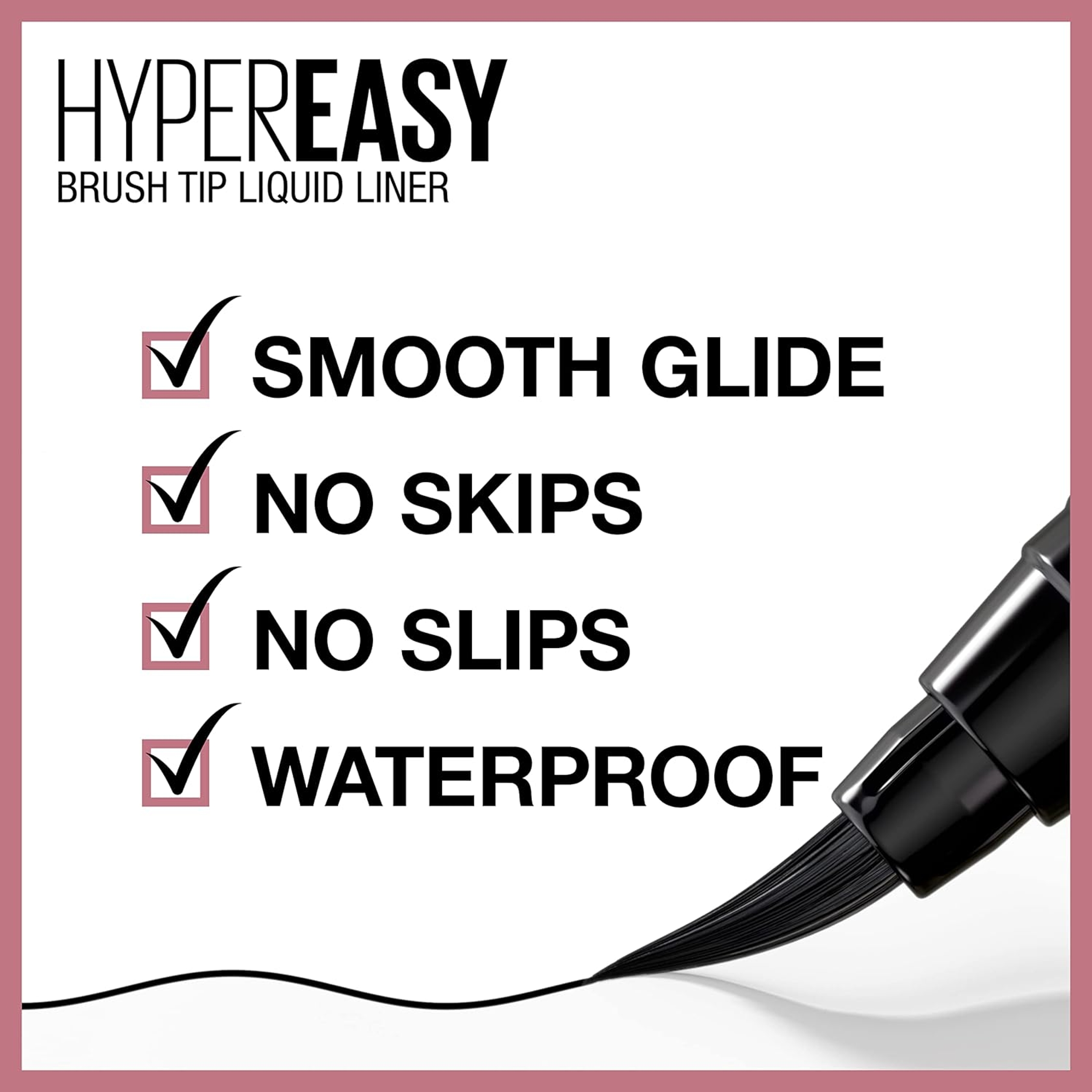 Maybelline Hyper Easy Liquid Eyeliner, Pitch Black, 1 Count - Waterproof, No-Skip Pen Eyeliner with Satin Finish 2