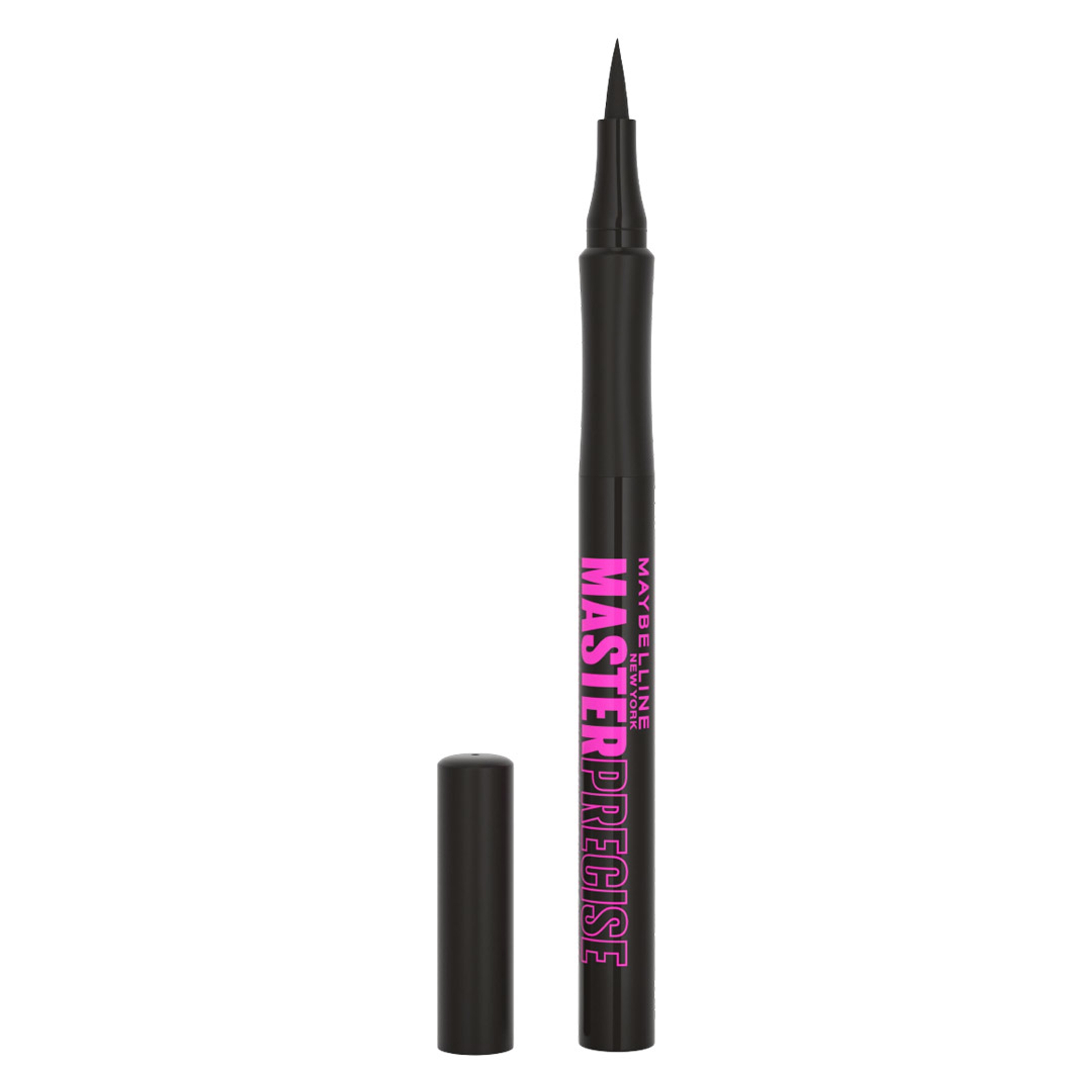 Maybelline Eyestudio Master Precise All Day Liquid Eyeliner, Satin Black, 1 Count - Long-lasting Waterproof Eyeliner 1