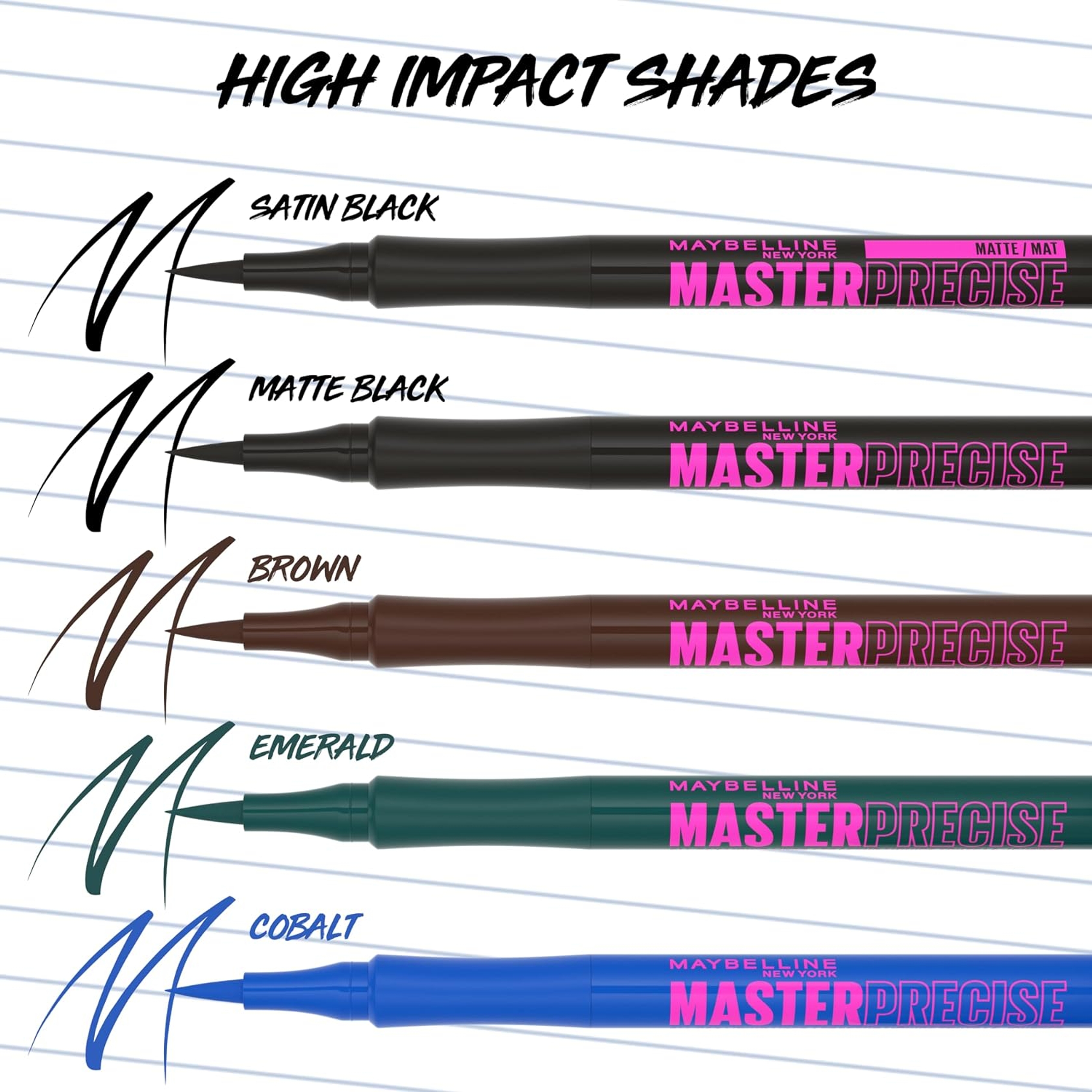 Maybelline Eyestudio Master Precise All Day Liquid Eyeliner - Long-lasting Waterproof Eyeliner - Satin Black 6