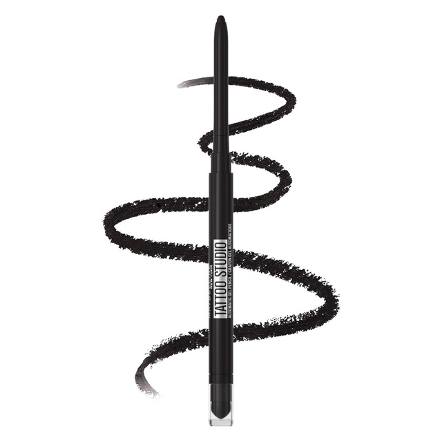 Maybelline Tattoo Studio Automatic Gel Pencil Eyeliner, Pitch Black, 1 Count - Matte Eyeliner for Up to 36HR Wear