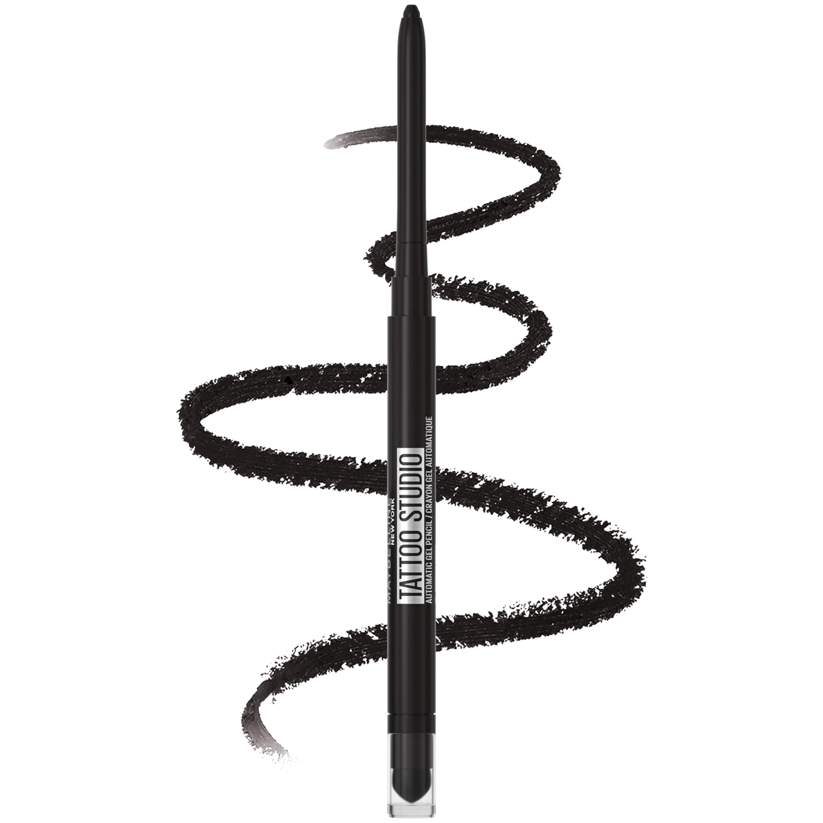 Maybelline Tattoo Studio Automatic Gel Pencil Eyeliner, Pitch Black, 1 Count - Matte Eyeliner for Up to 36HR Wear 1